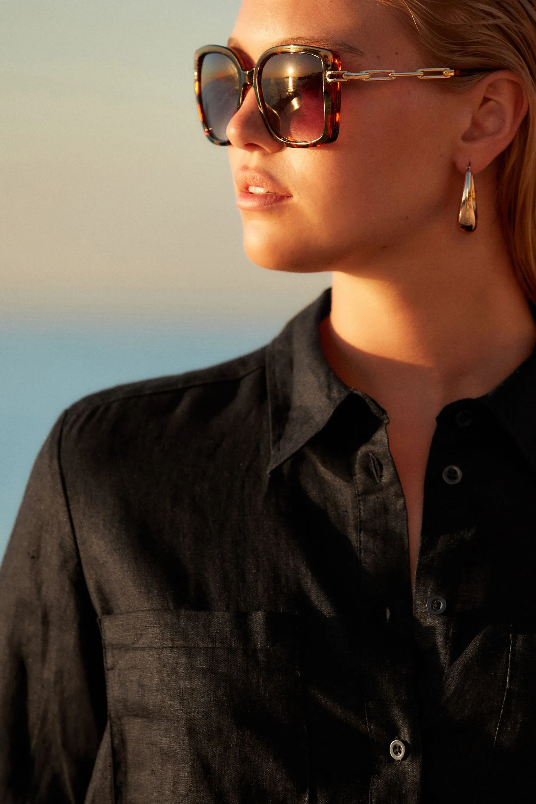 100% Camicia in Manica lunga lino