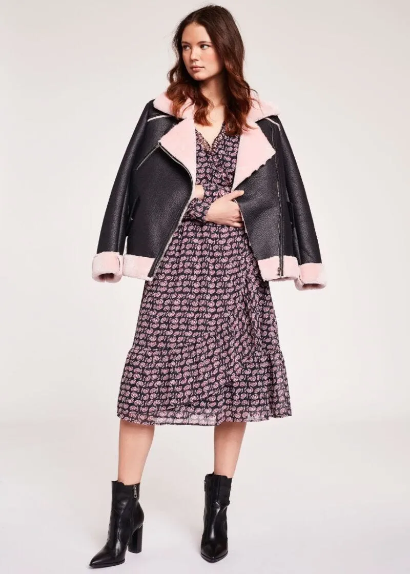 Biker jacket effetto montone