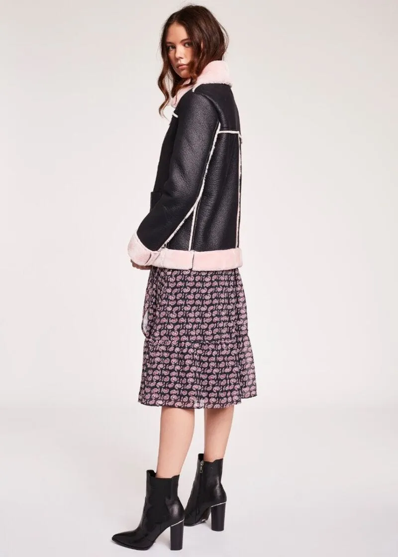 Biker jacket effetto montone