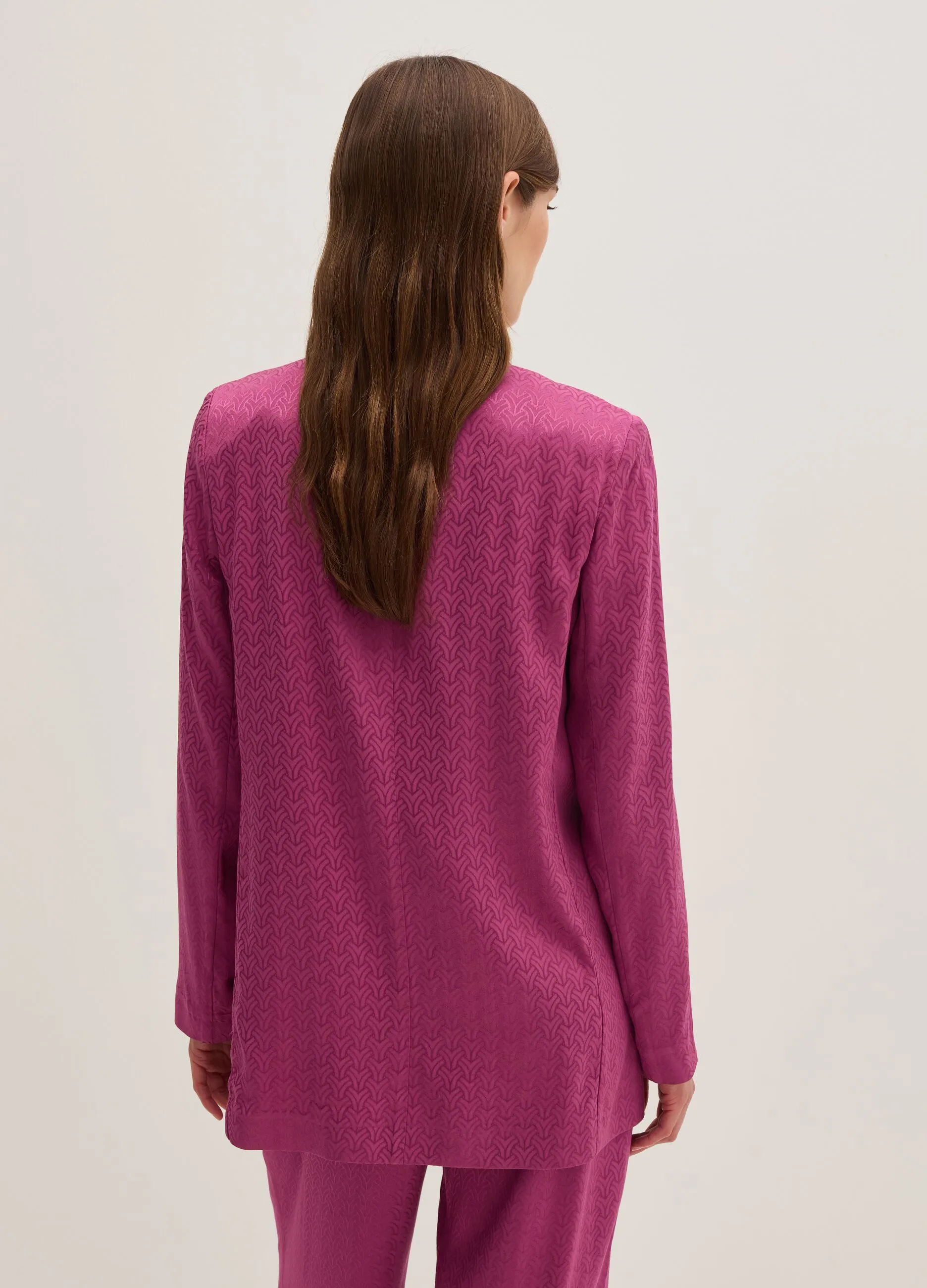 Blazer aperto in viscosa jacquard