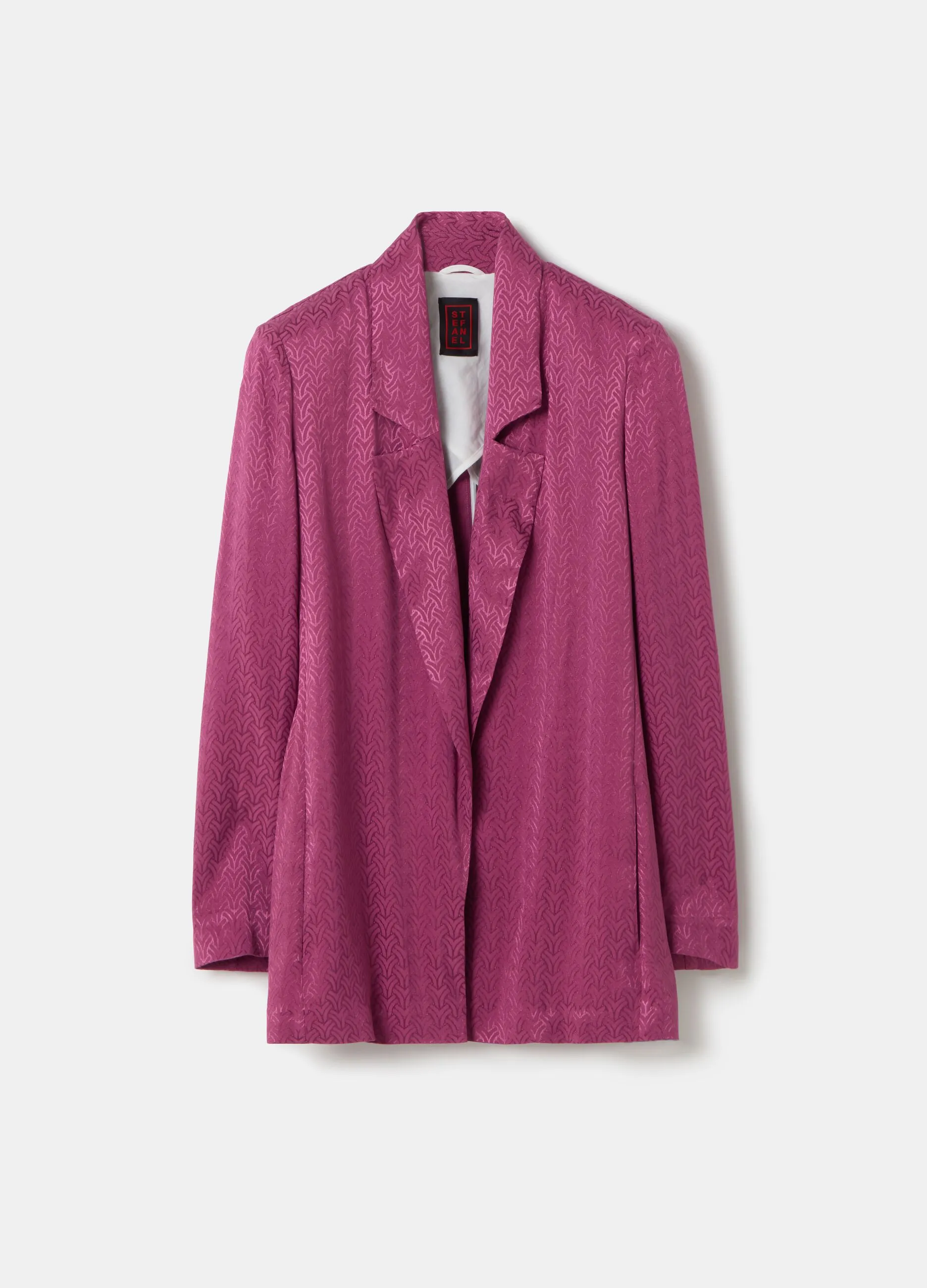 Blazer aperto in viscosa jacquard