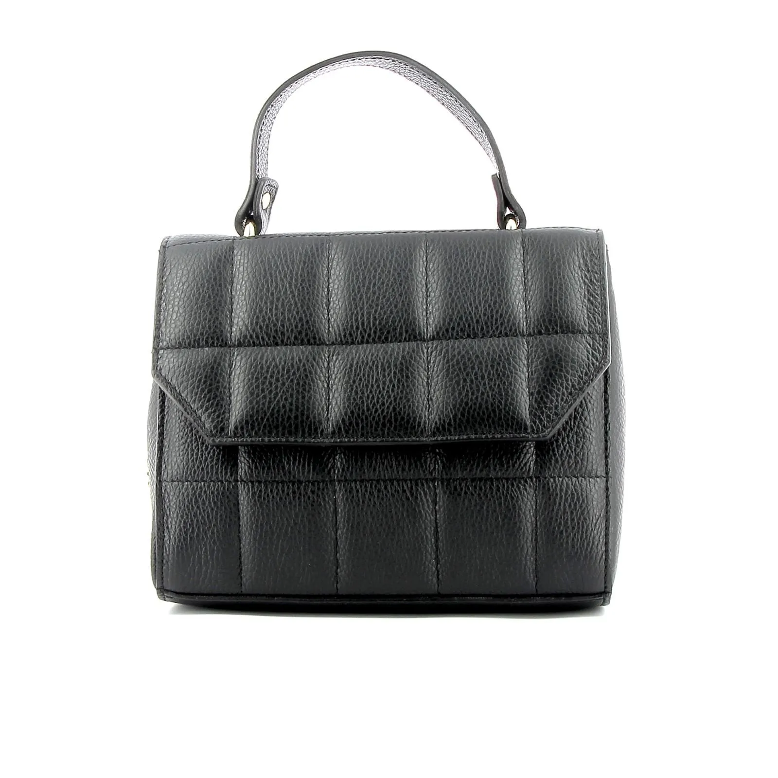 Borsa nera in pelle trapuntata