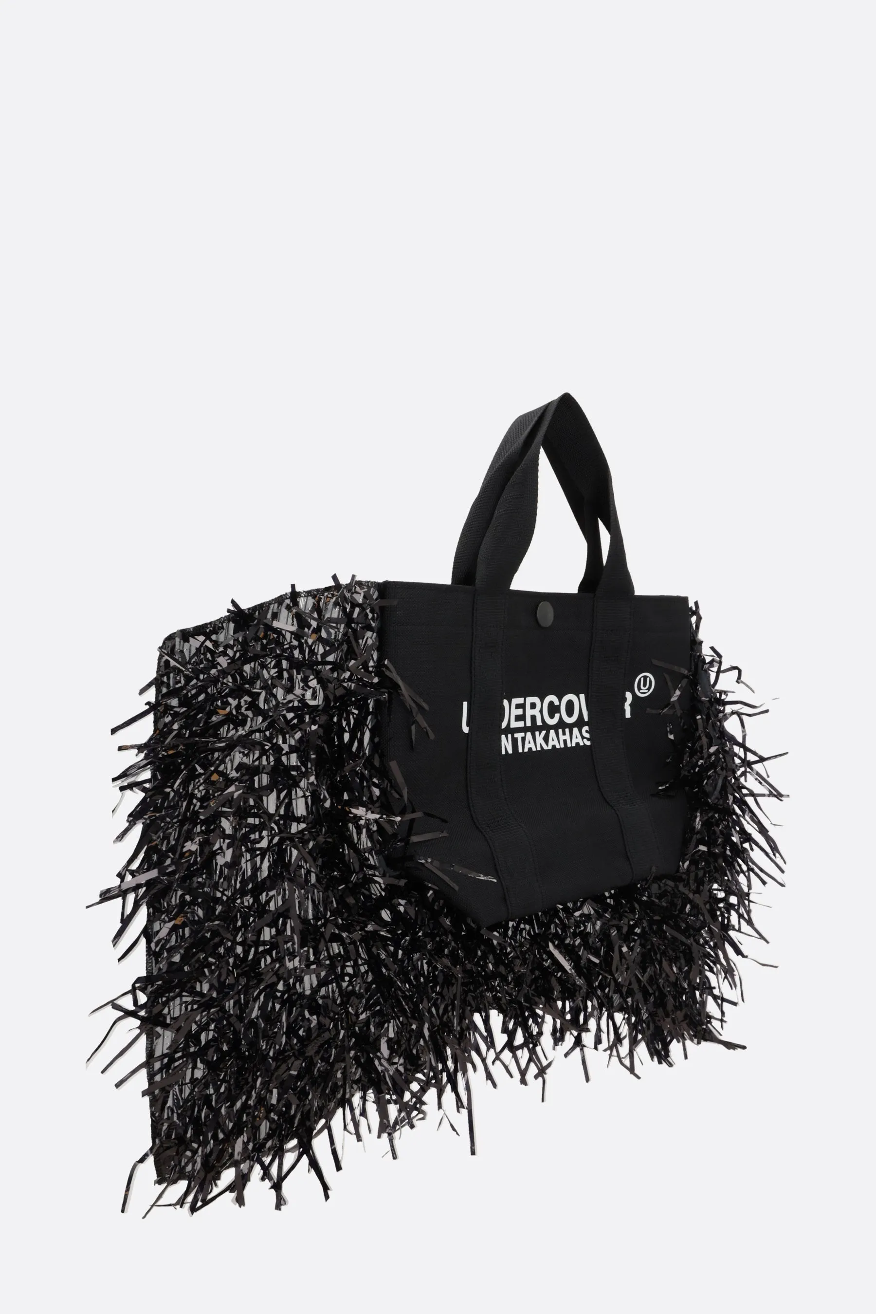  borsa tote in nylon con frange  