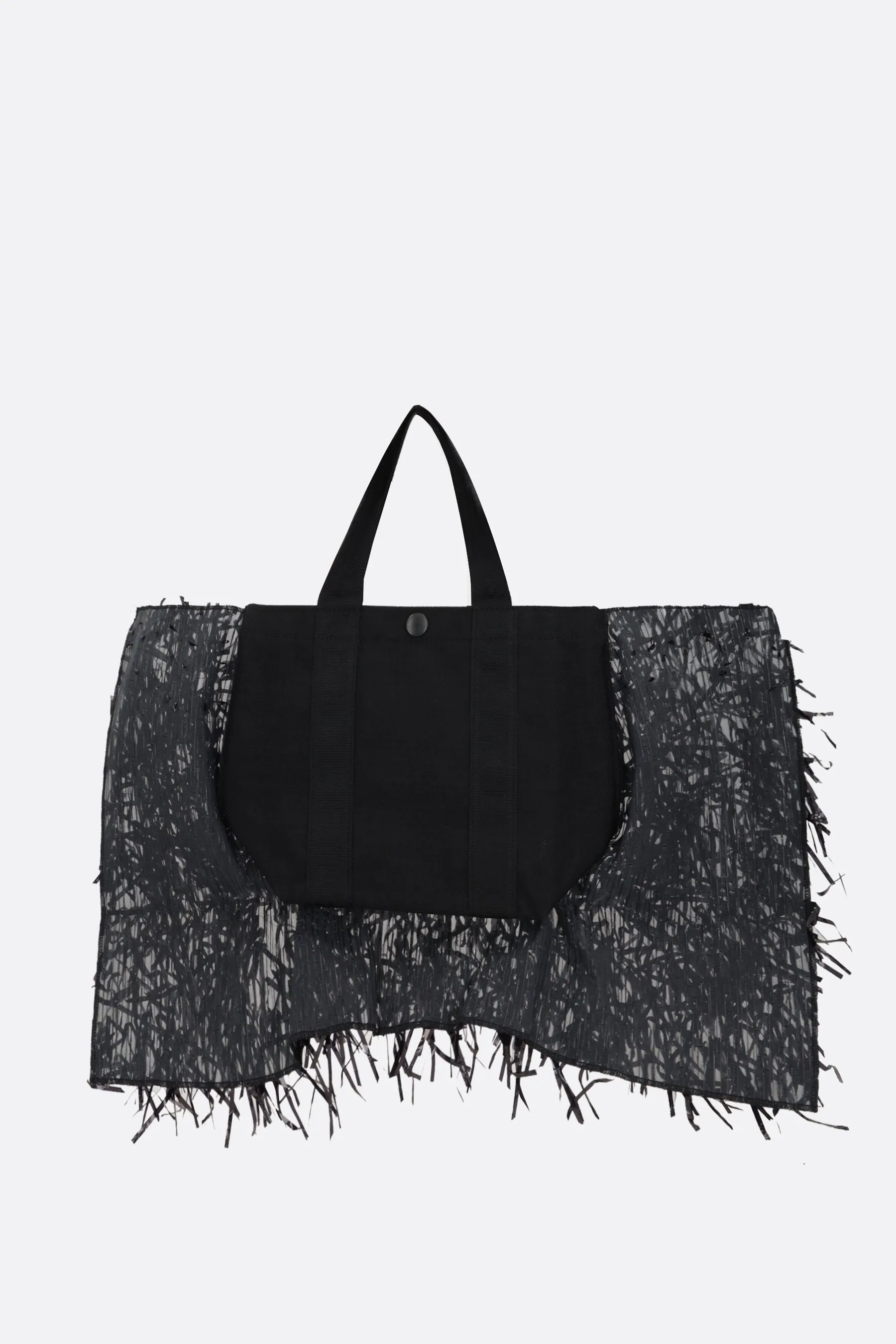  borsa tote in nylon con frange  