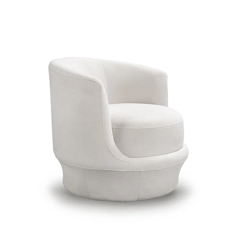 Braid Poltrona Goya in tessuto, bianco lunare