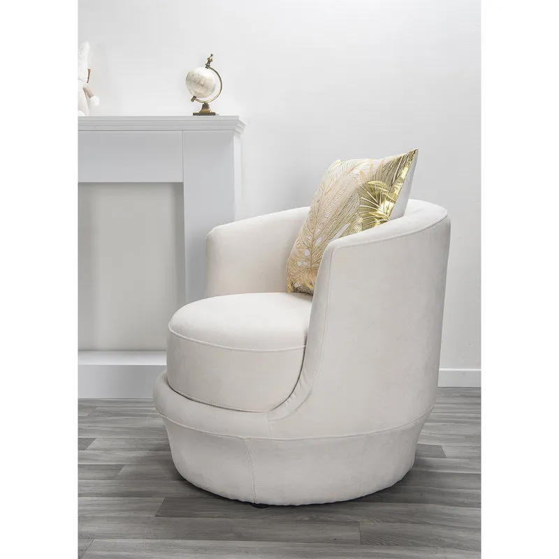 Braid Poltrona Goya in tessuto, bianco lunare
