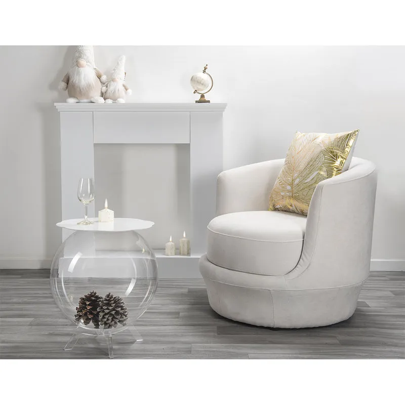 Braid Poltrona Goya in tessuto, bianco lunare