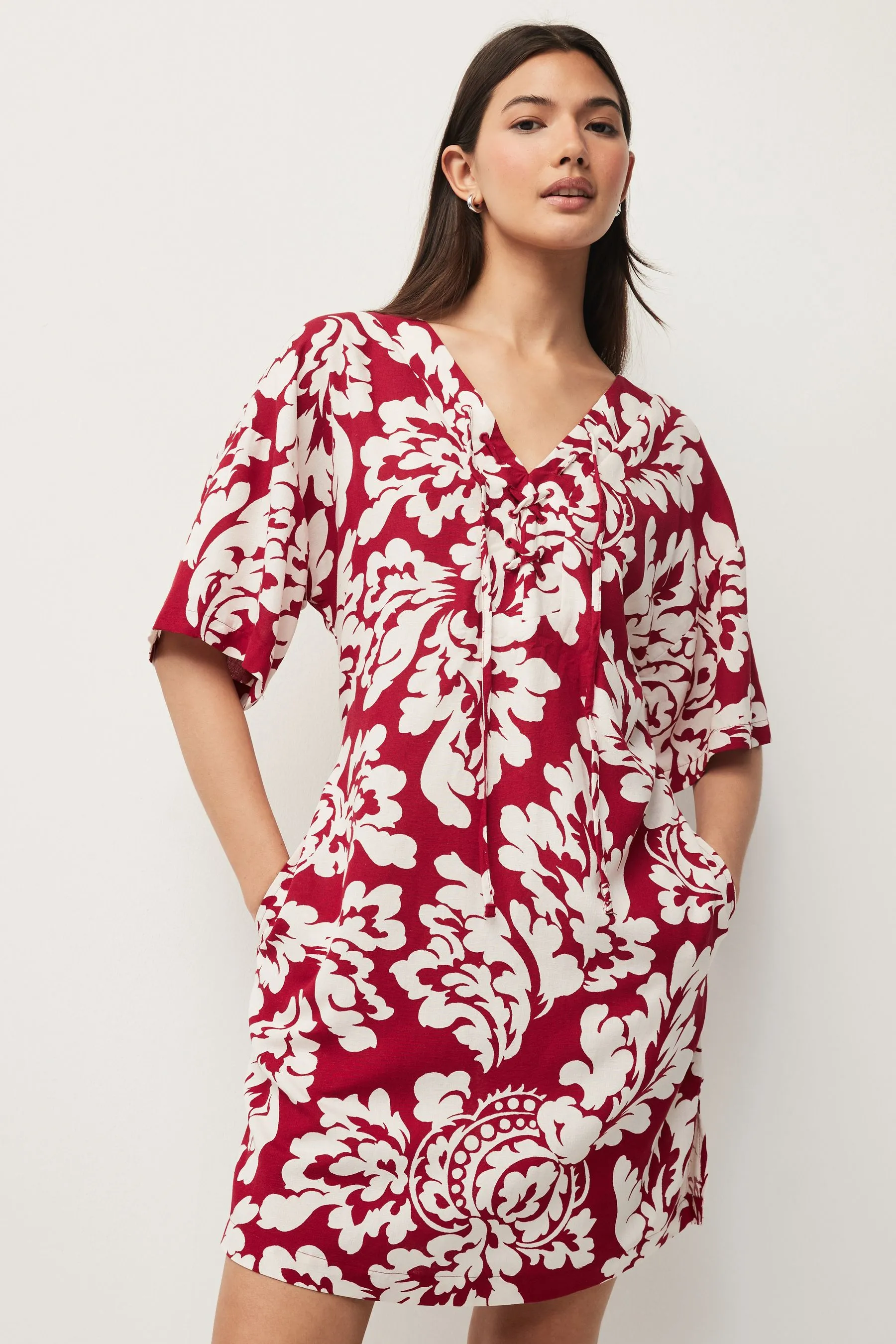 Caftano oversize copricostume in lino