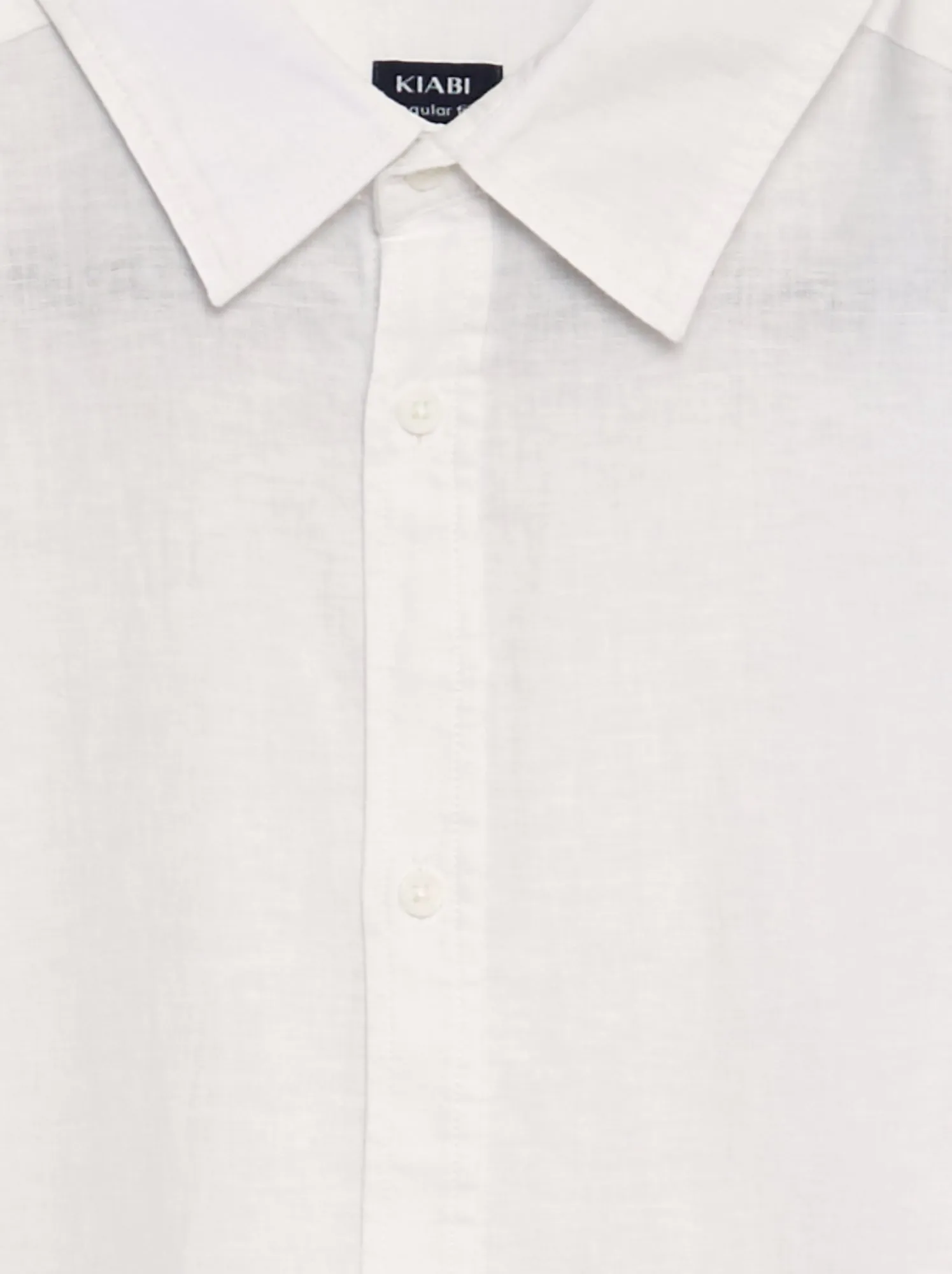 Camicia a maniche corte con lino - bianco