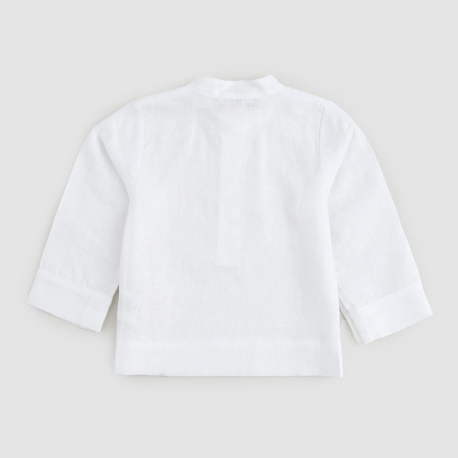 Camicia Bianca In Lino Neonato