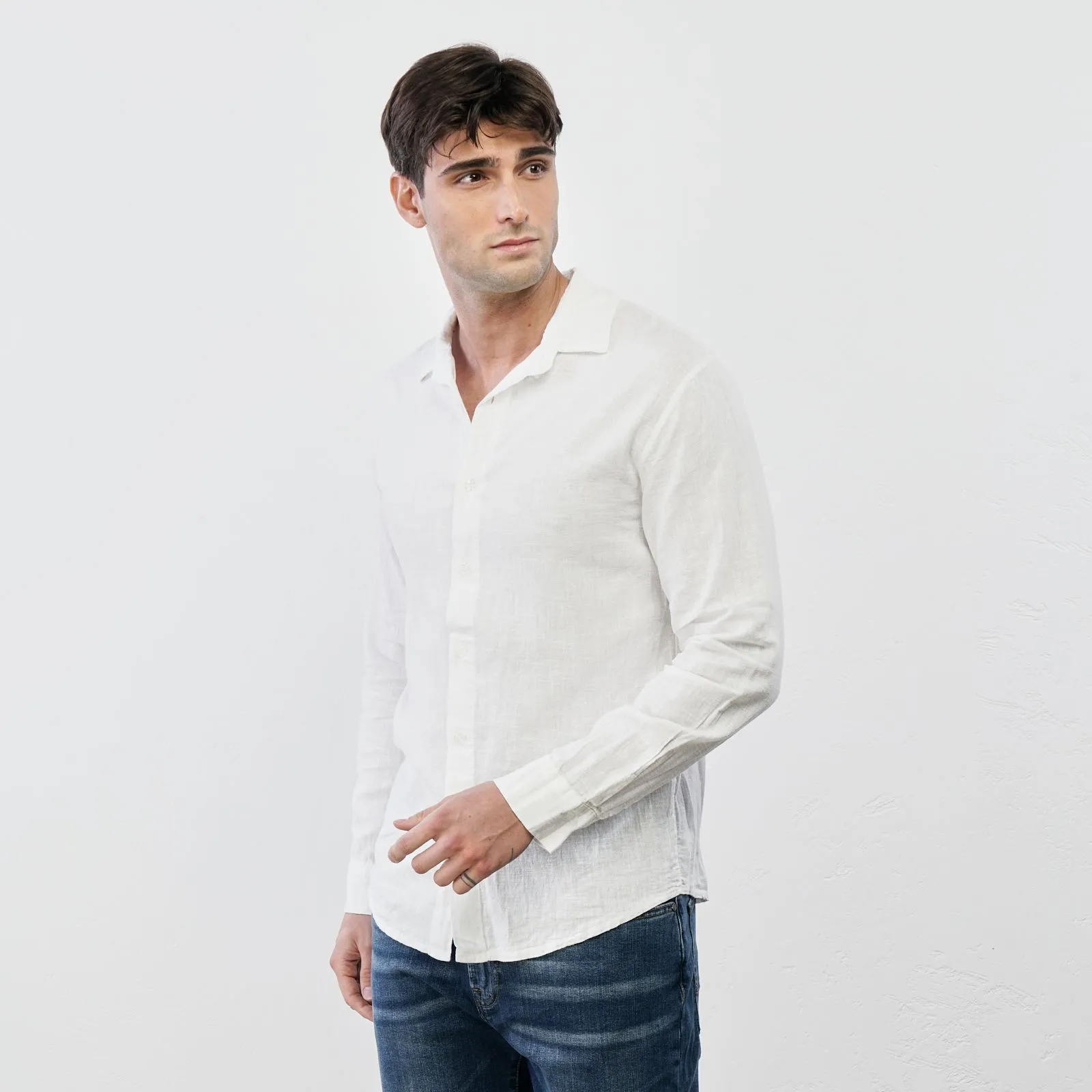 Camicia bianca in lino