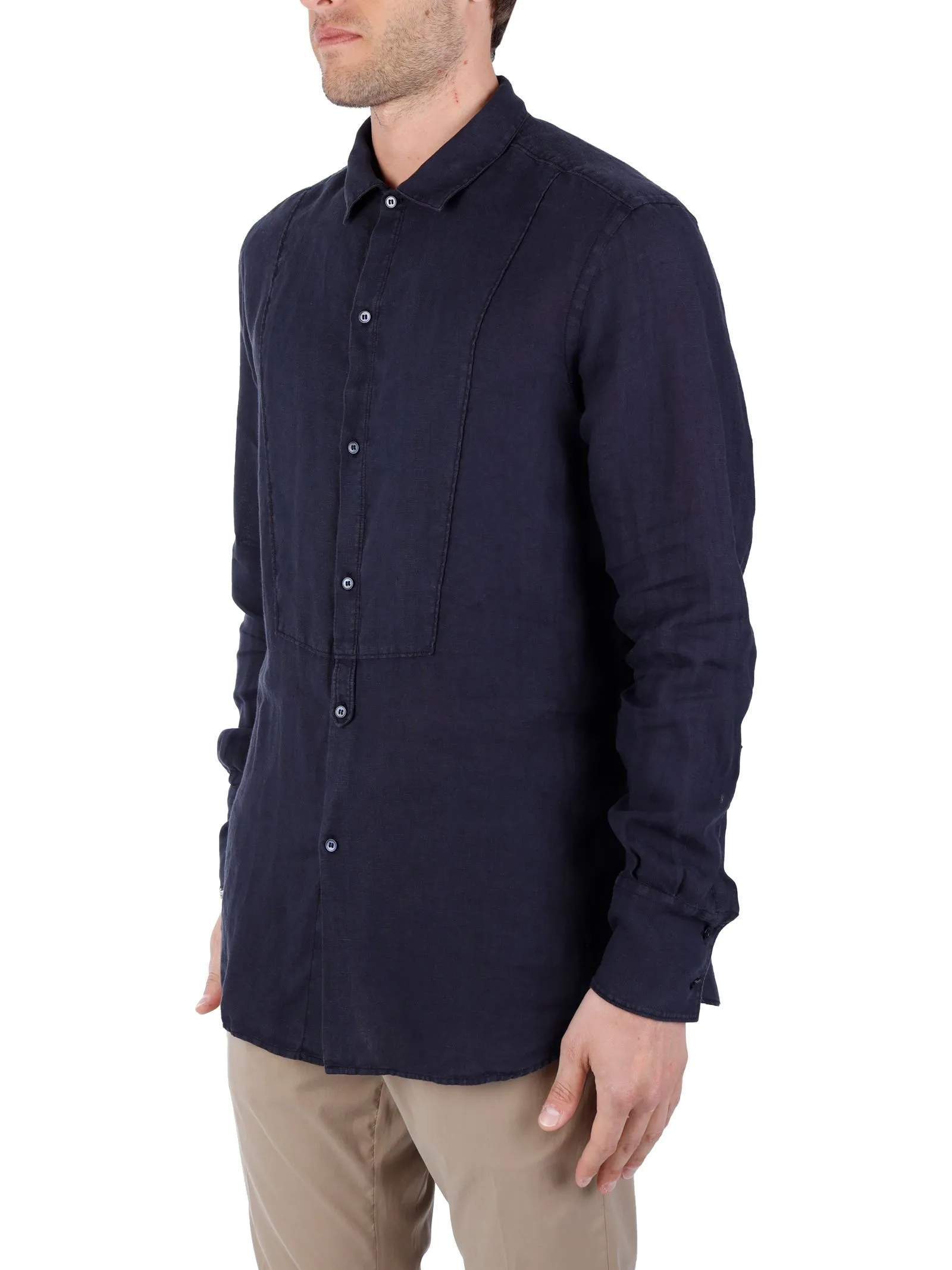 CAMICIA BLU IN LINO