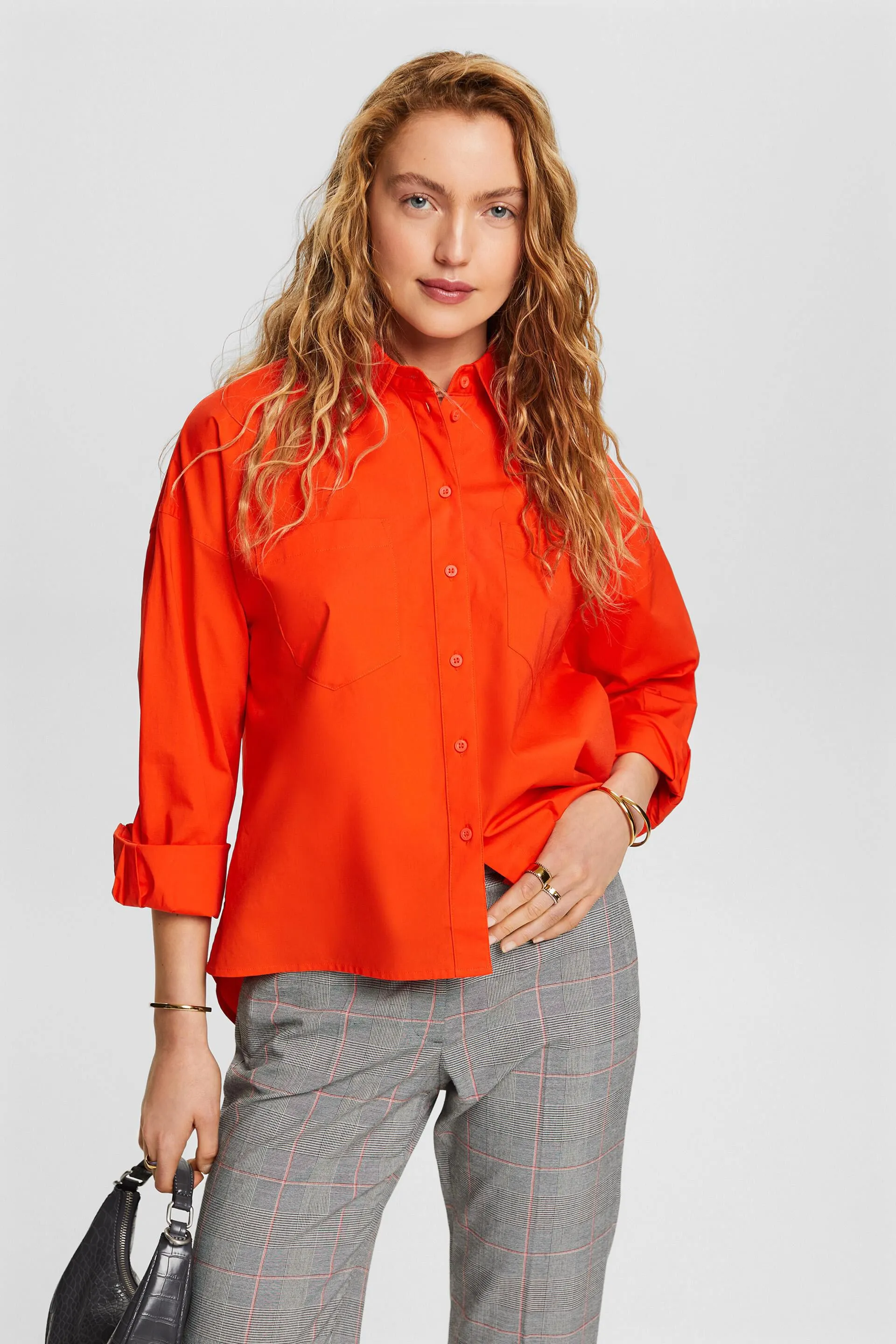 Camicia button-up in popeline di cotone