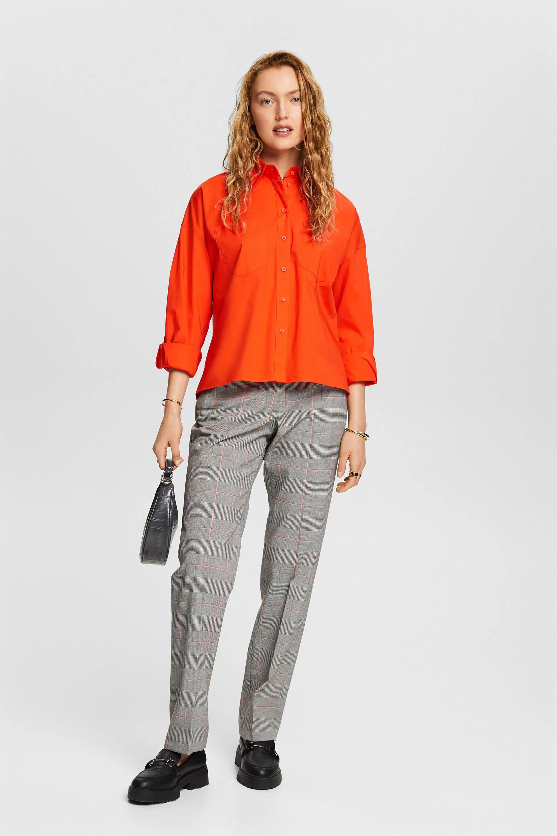 Camicia button-up in popeline di cotone