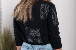 Camicia con scritte Orlena, nera