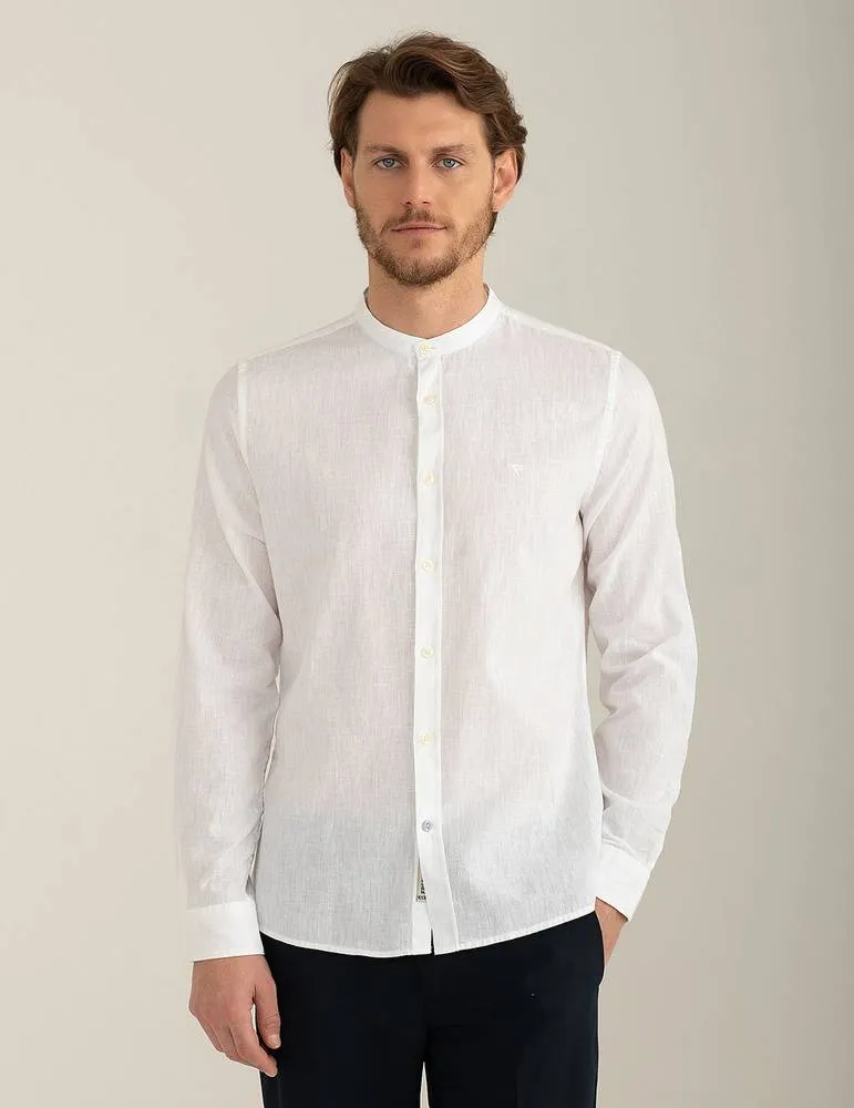 Camicia Coreana in Misto Lino