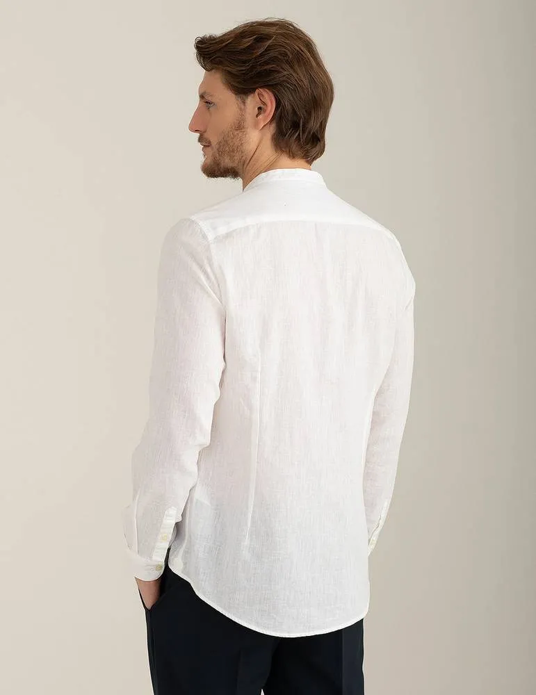 Camicia Coreana in Misto Lino