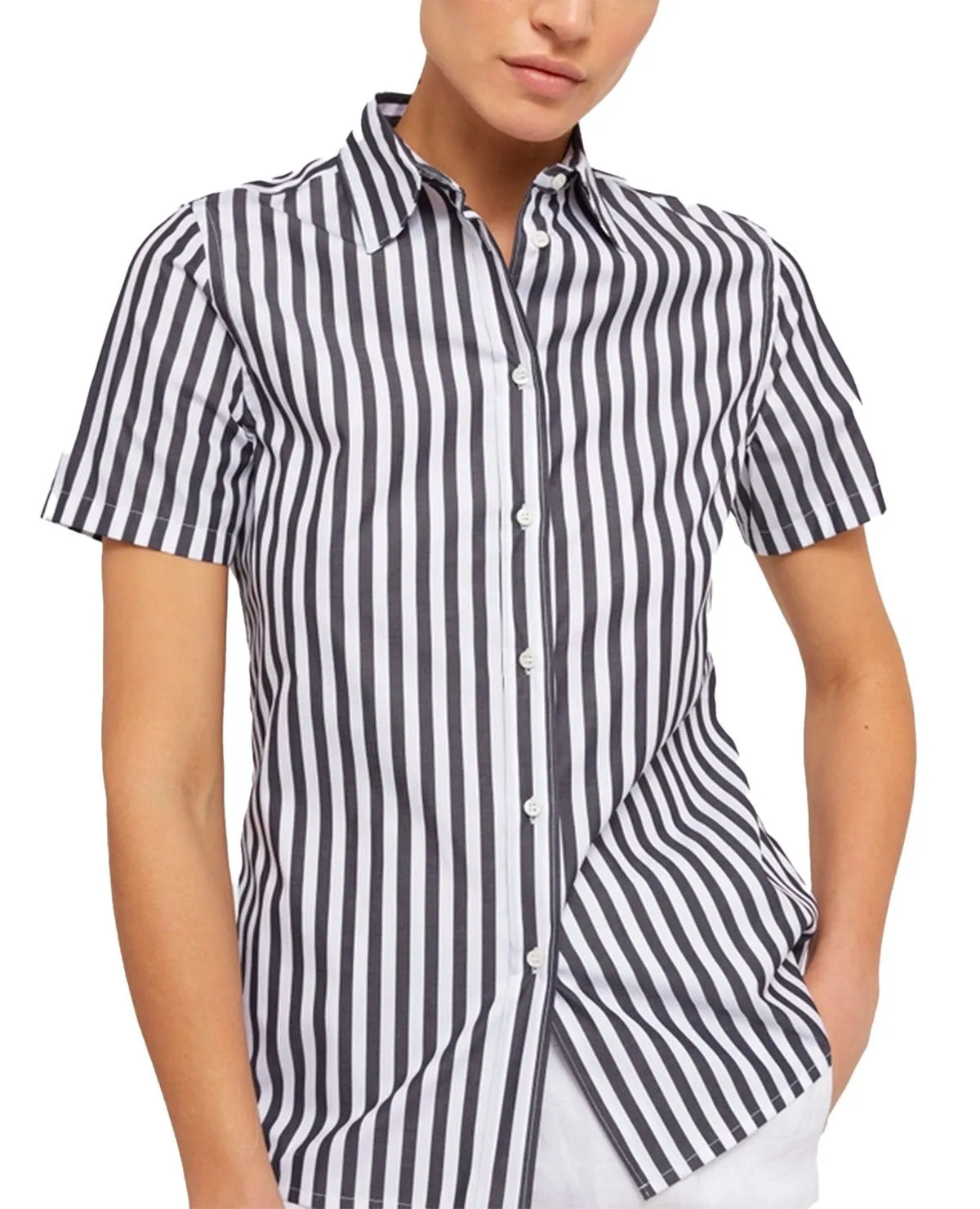 Camicia cotone riga nera
