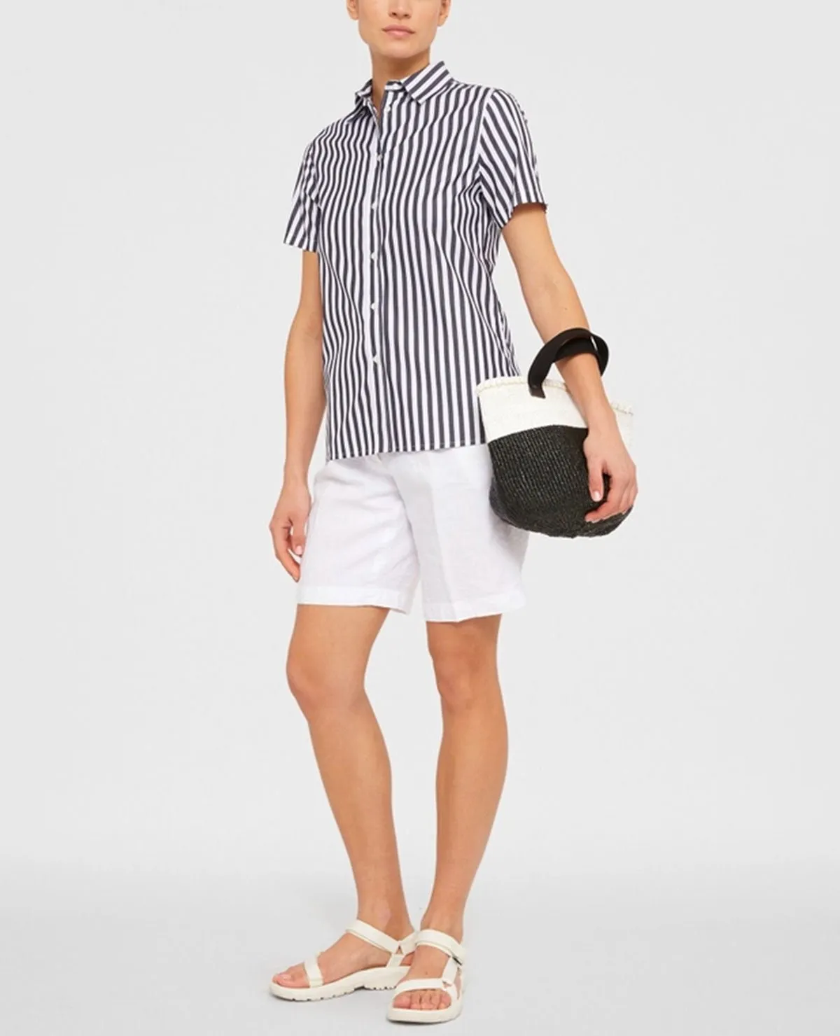 Camicia cotone riga nera