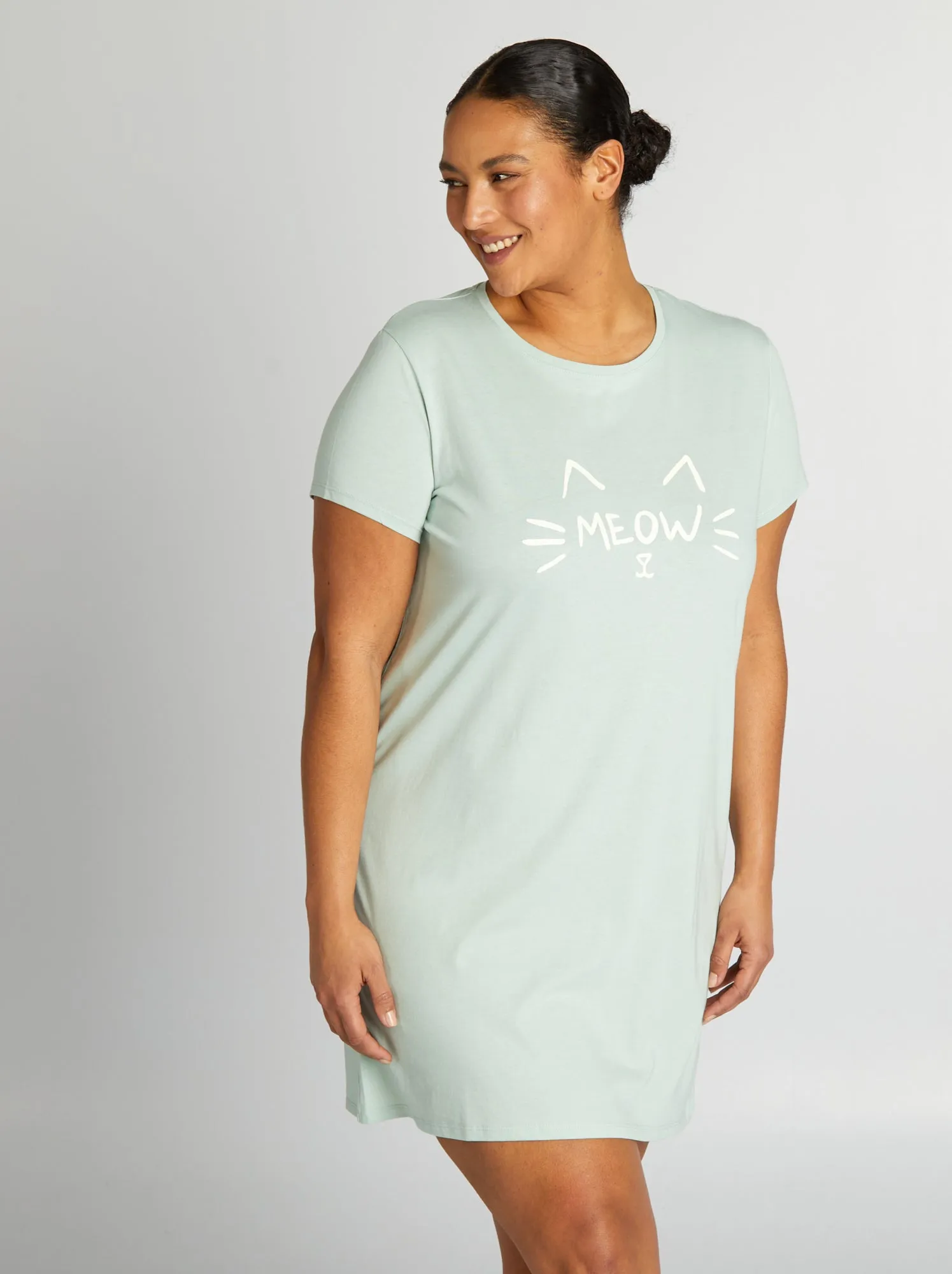 Camicia da notte t-shirt stampata - VERDE