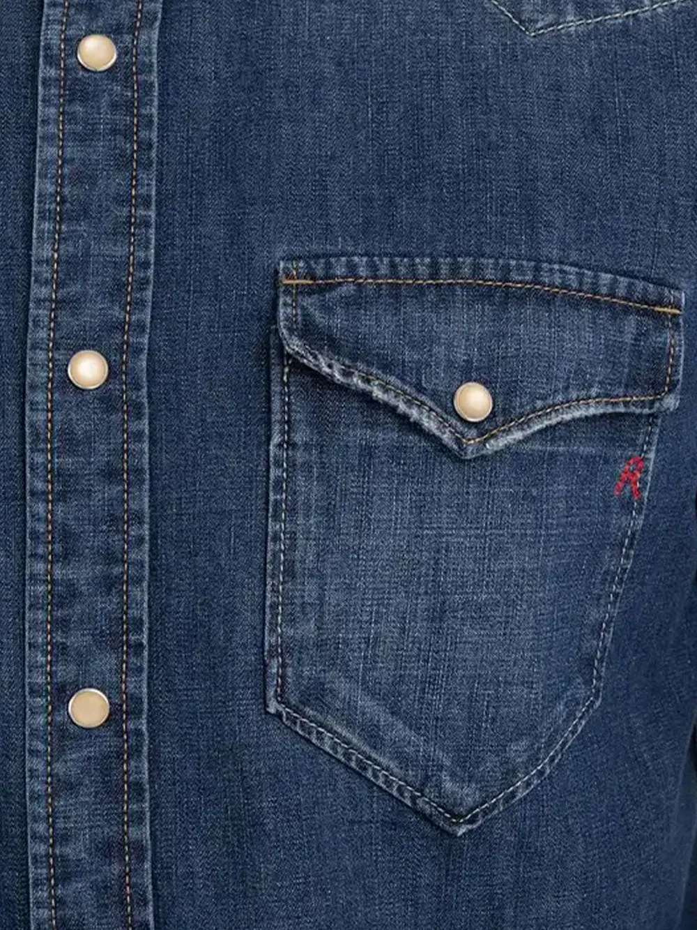 Camicia di jeans blu scuro da Uomo