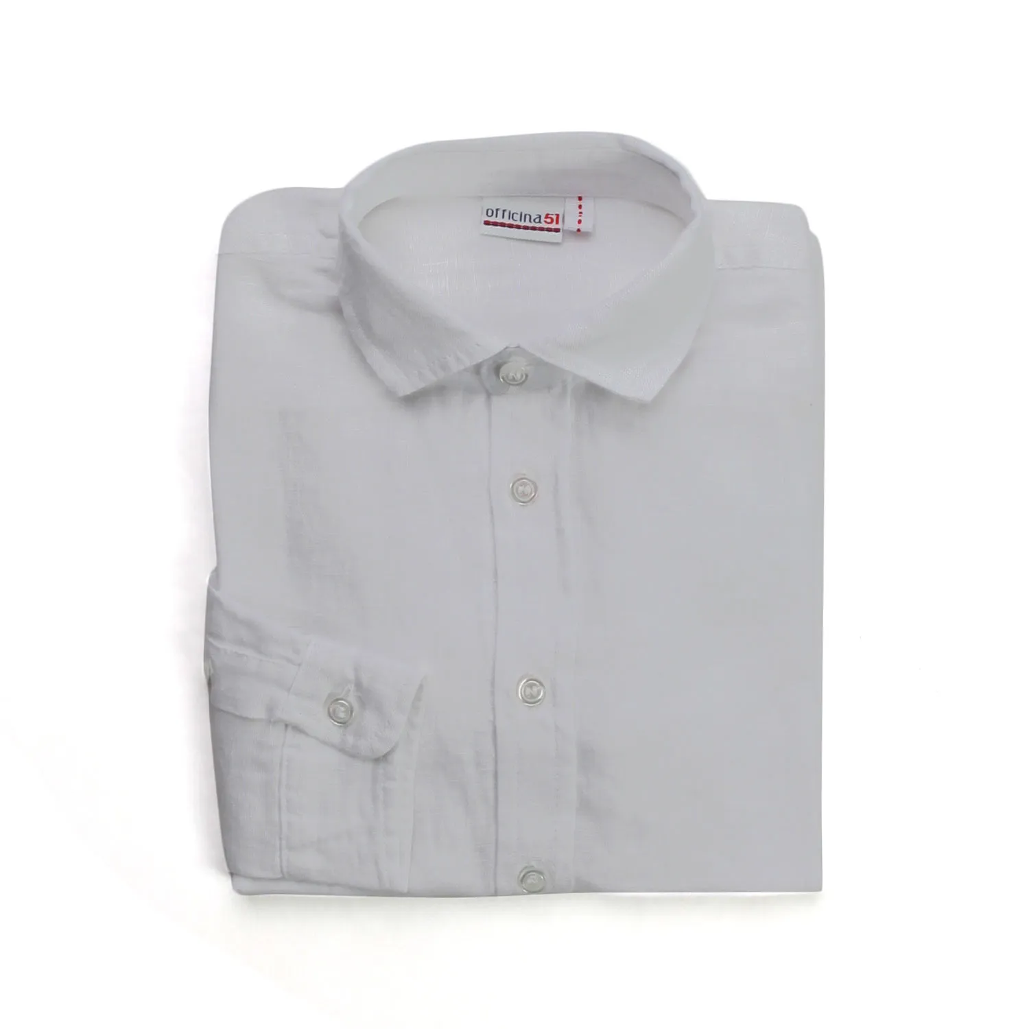 Camicia Di Lino Bianca Bambino