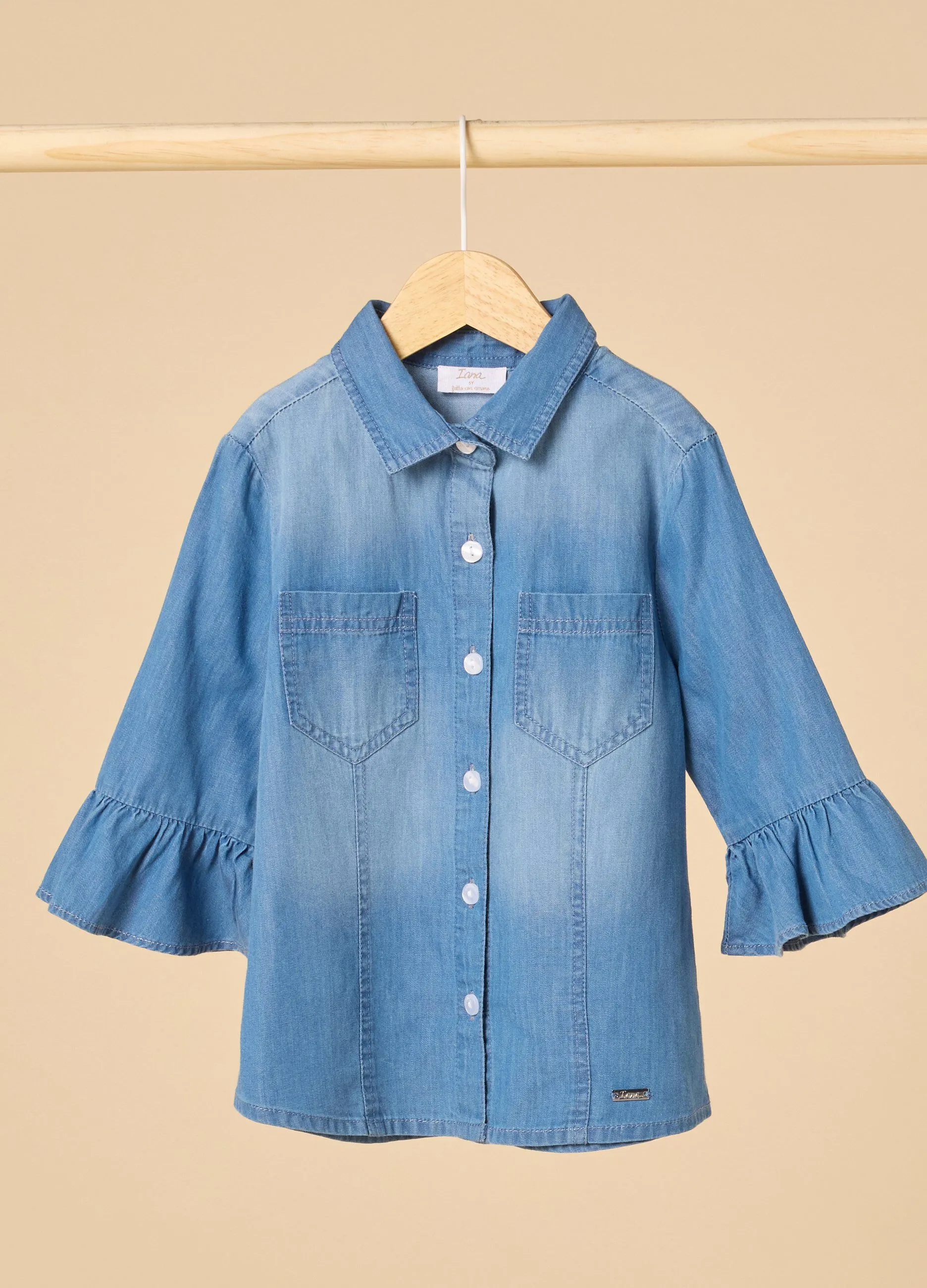 Camicia IANA in denim di puro cotone bambina