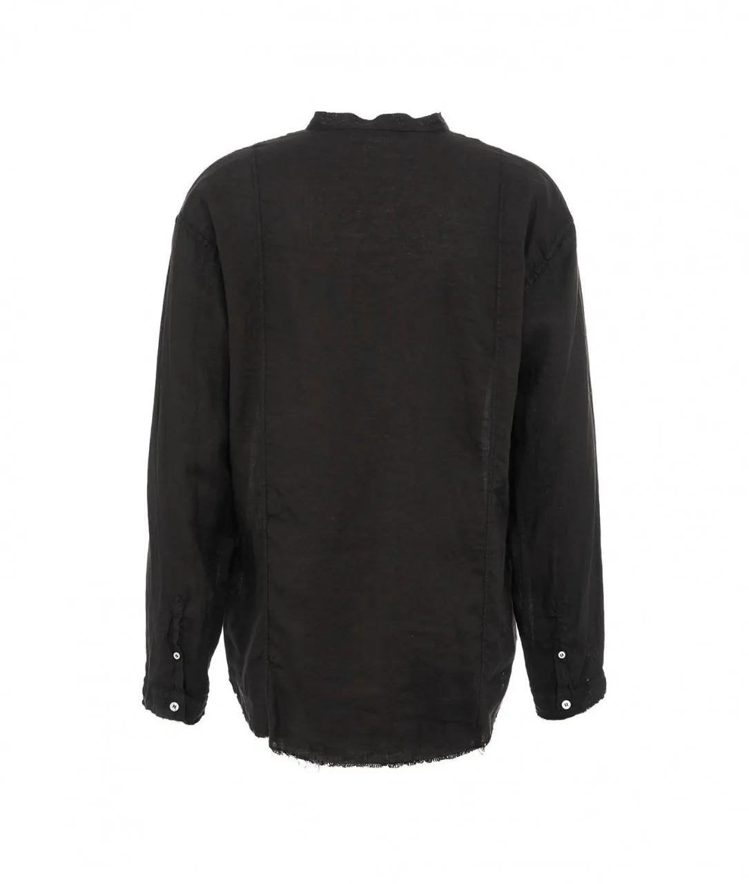 Camicia in lino nero nero