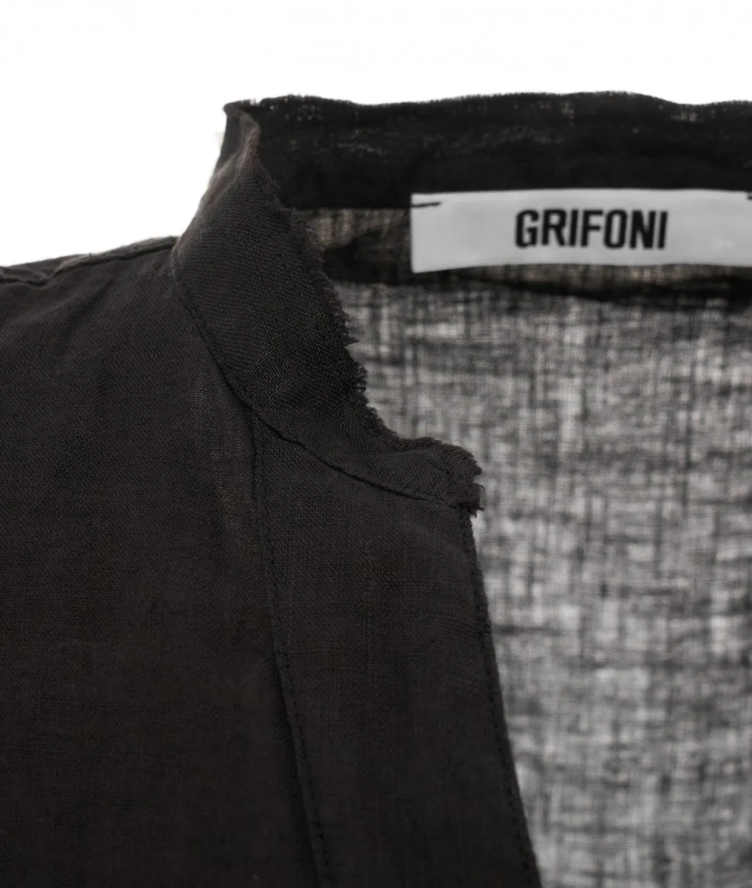 Camicia in lino nero nero