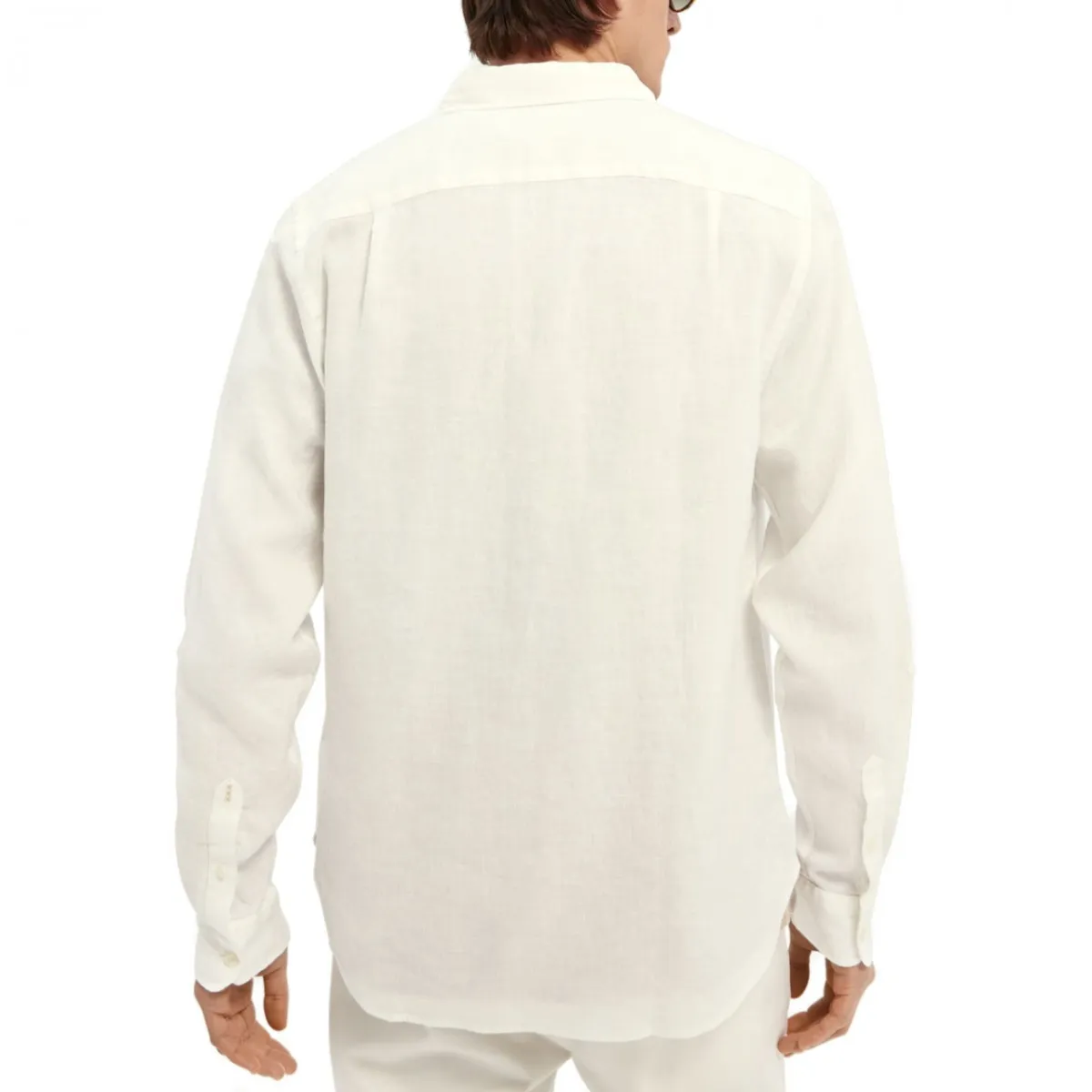 Camicia In Lino Tinta In Capo, Bianco