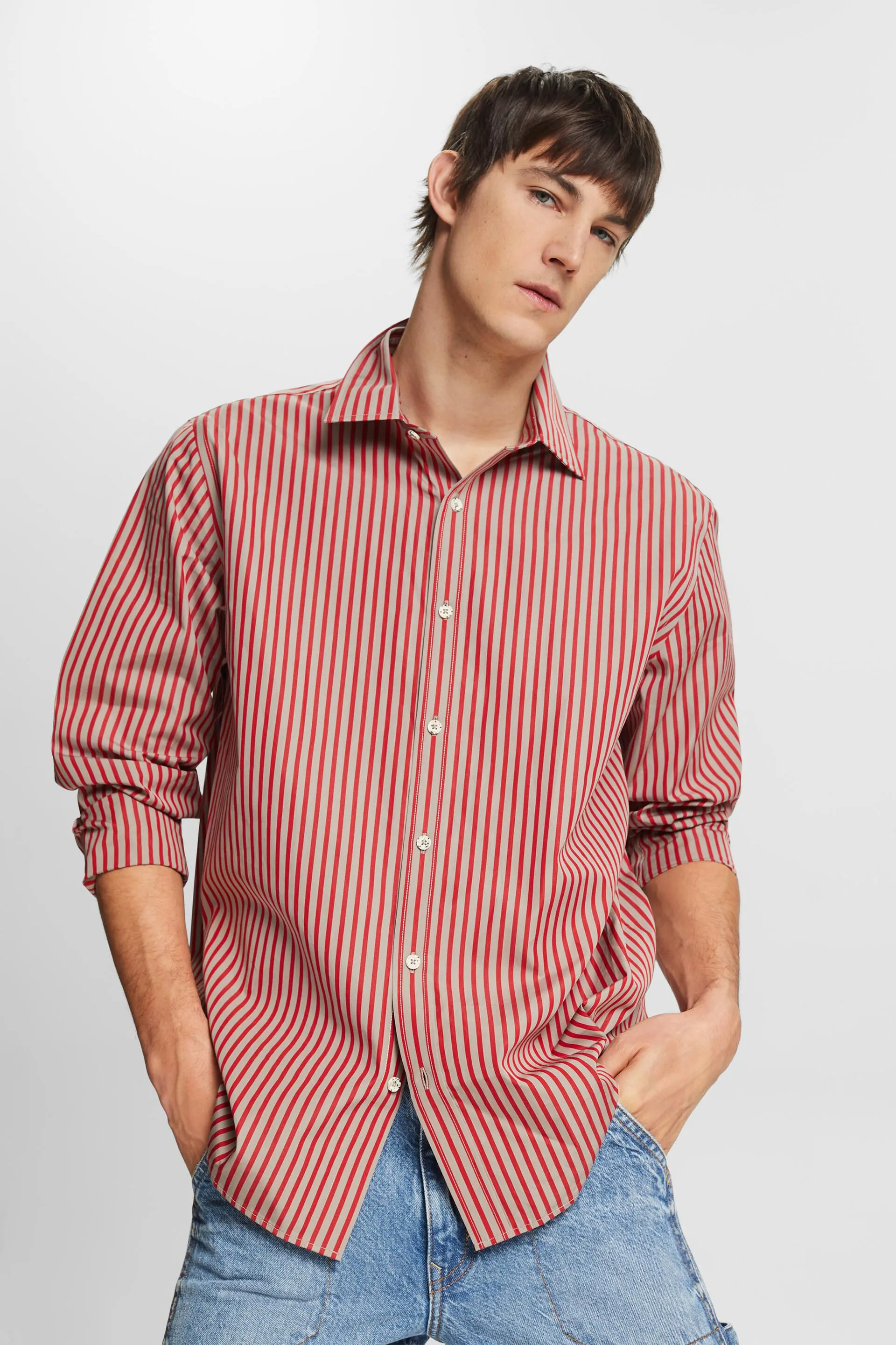 Camicia in popeline a righe