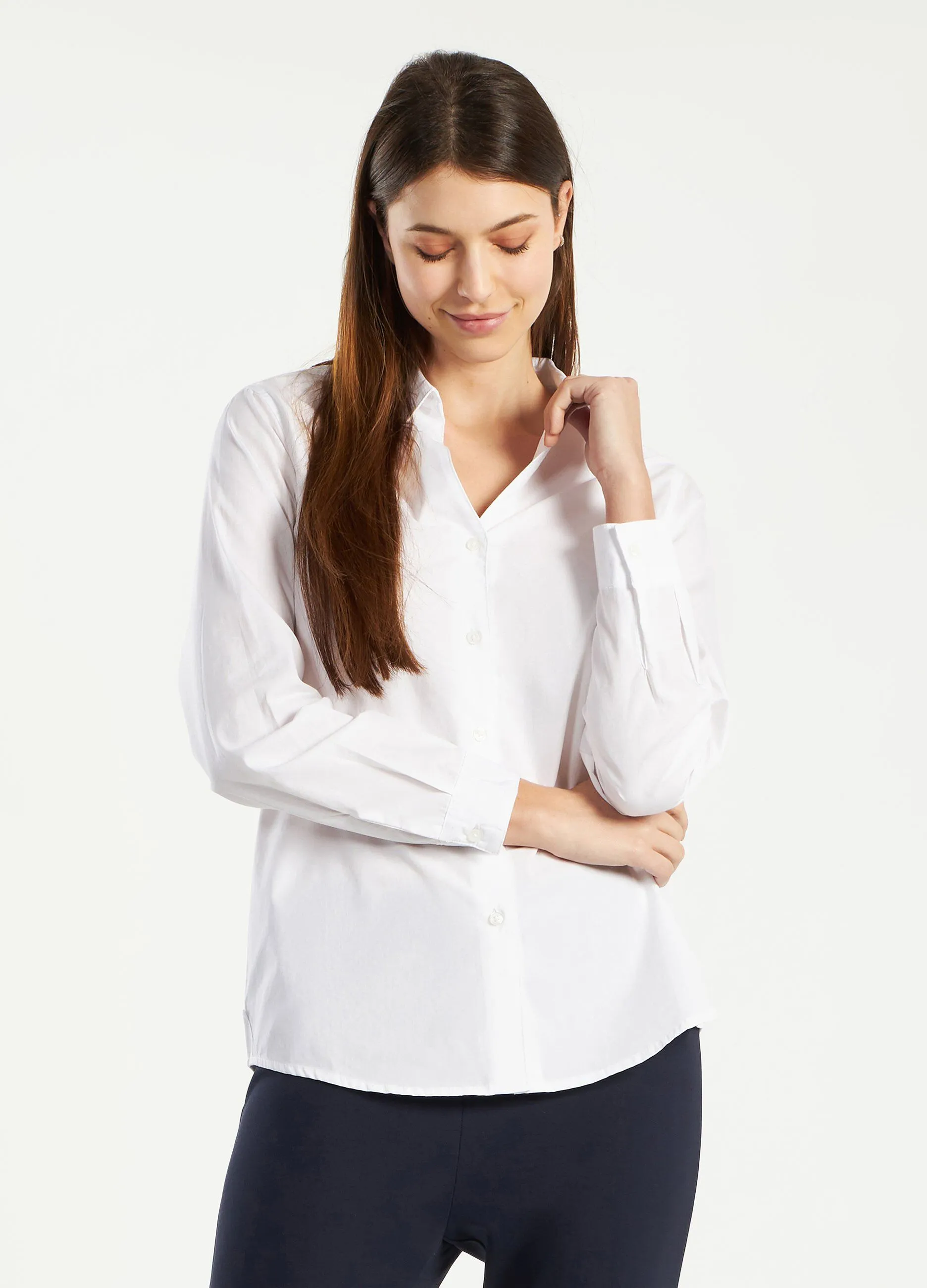 Camicia in popeline di puro cotone donna