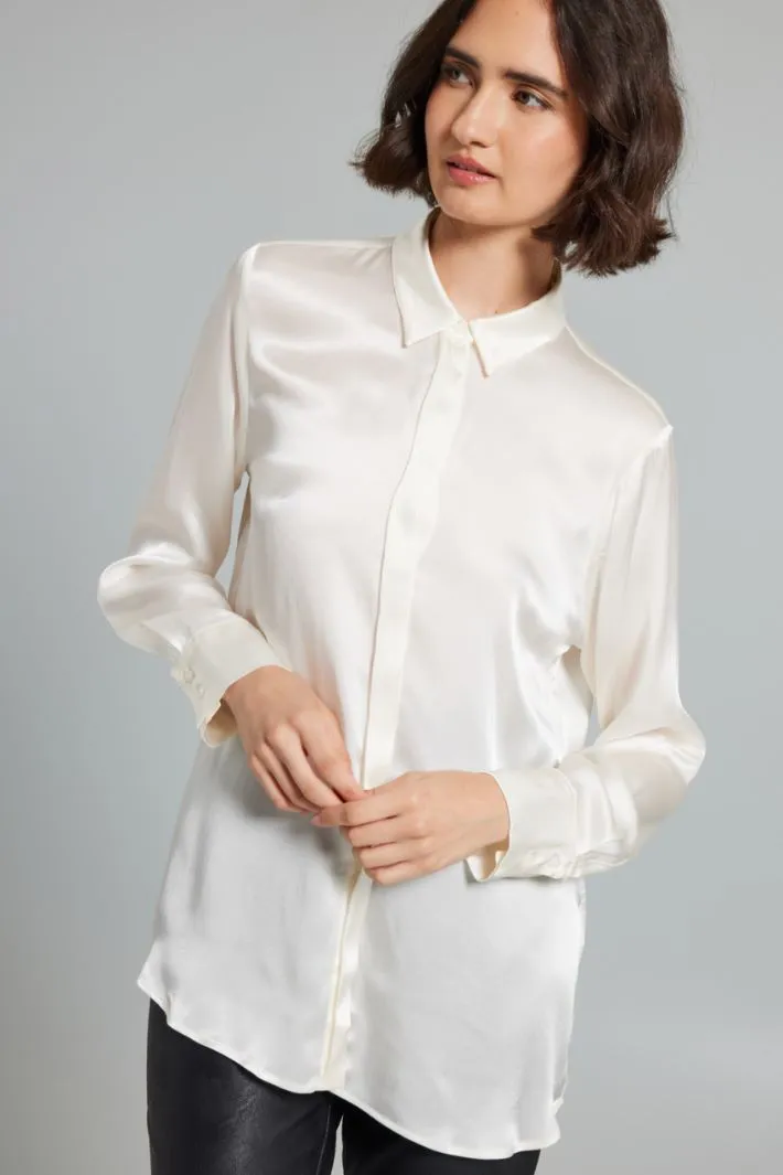 Camicia in raso cangiante