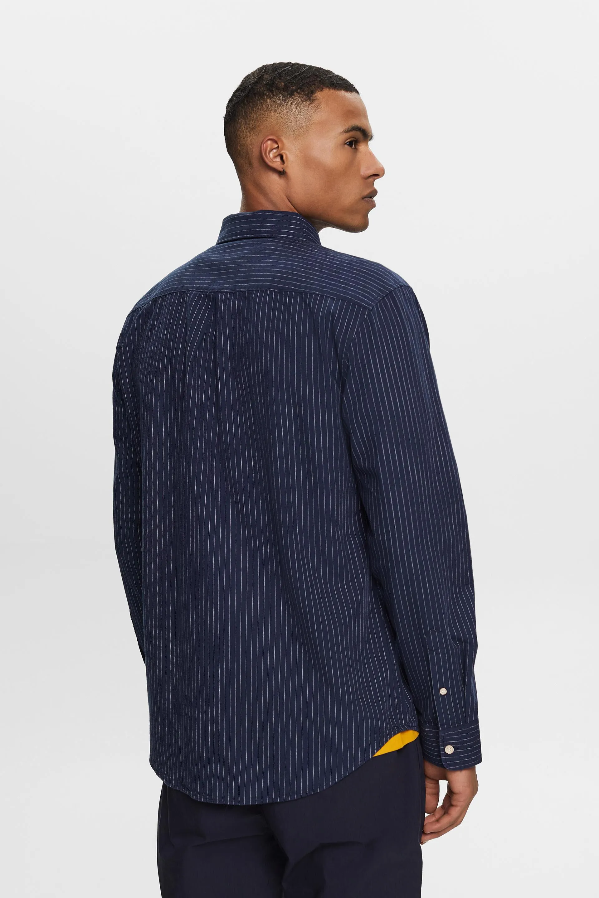 Camicia in twill a righe gessate, 100% cotone