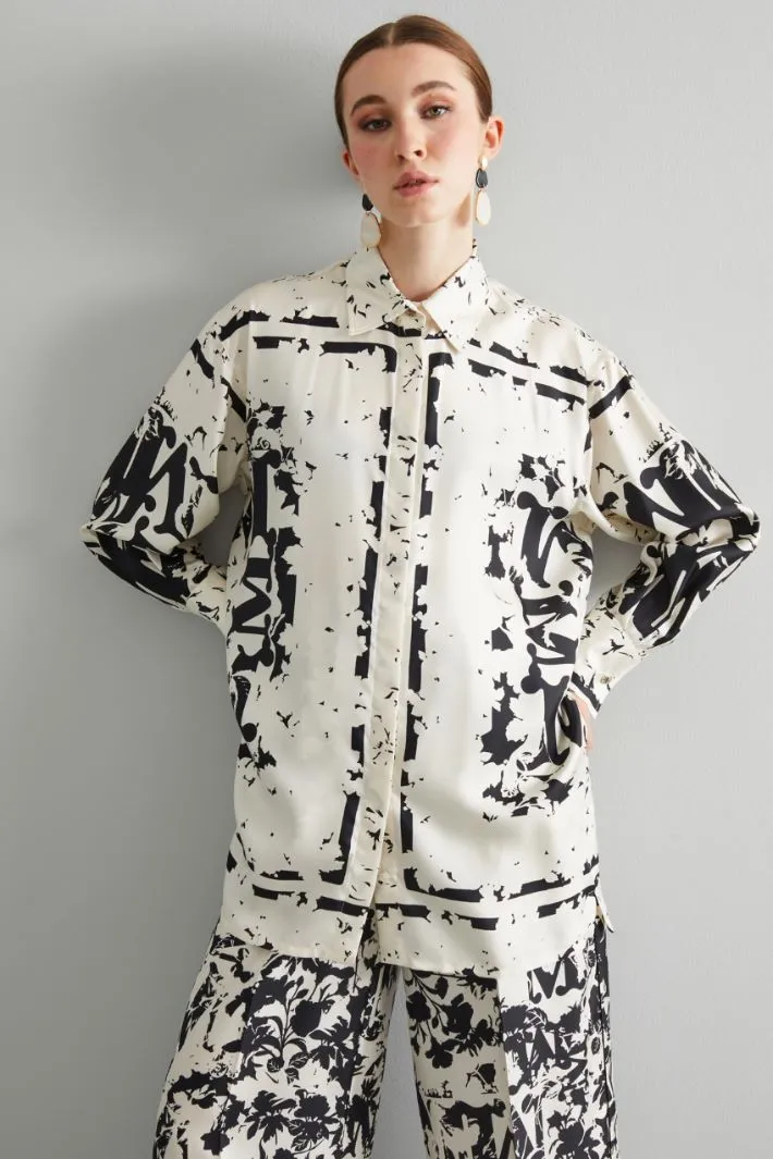 Camicia lunga in pura seta
