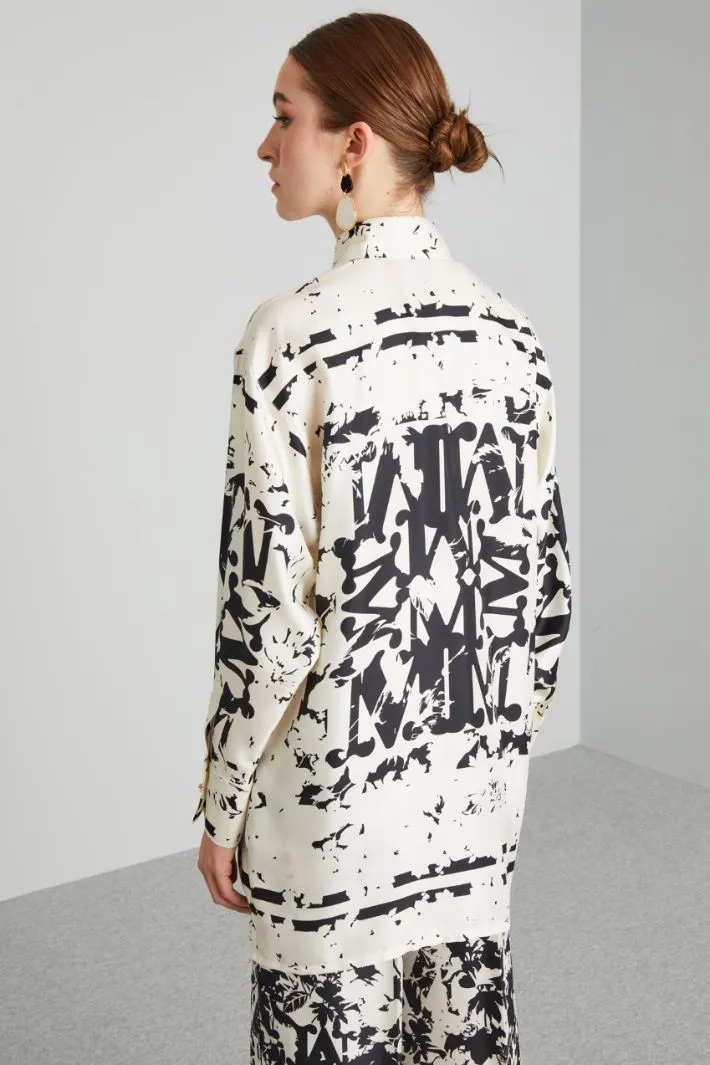 Camicia lunga in pura seta
