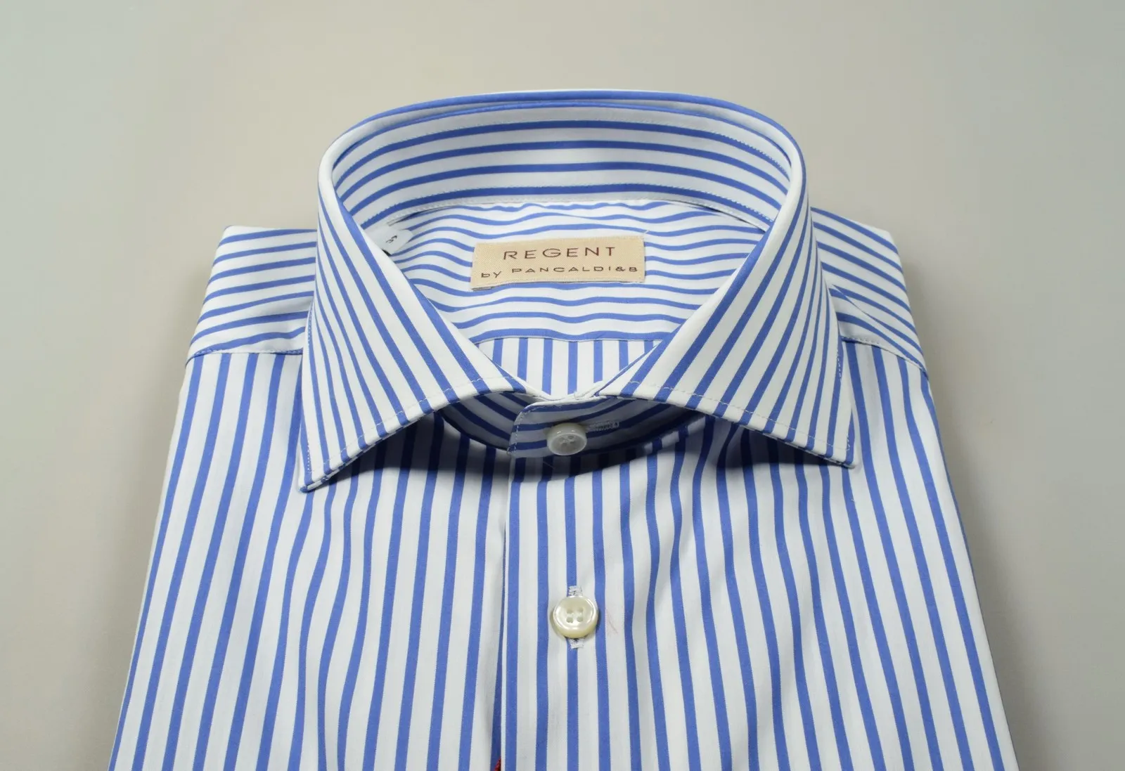 Camicia pancaldi slim fit a righe azzurro
