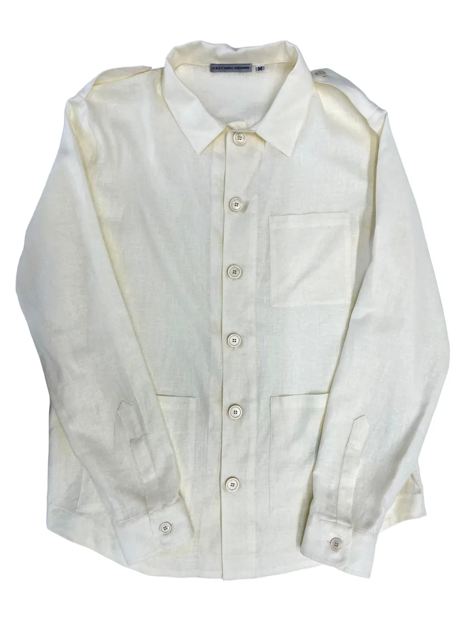 CAMICIA PANNA IN MISTO LINO