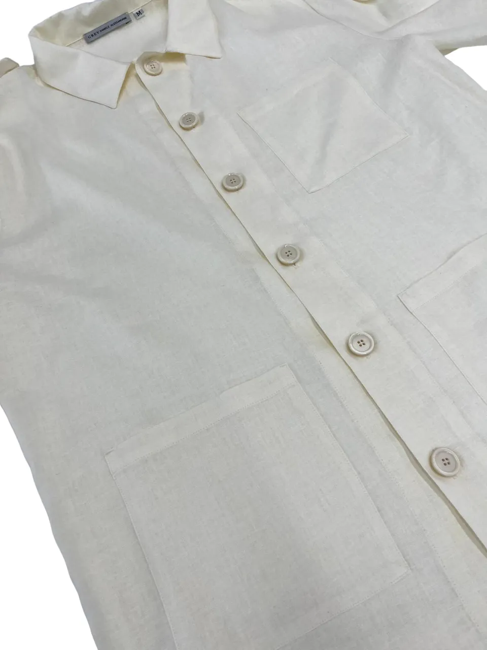 CAMICIA PANNA IN MISTO LINO