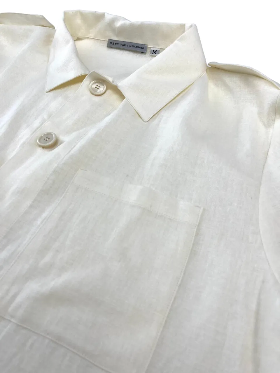 CAMICIA PANNA IN MISTO LINO