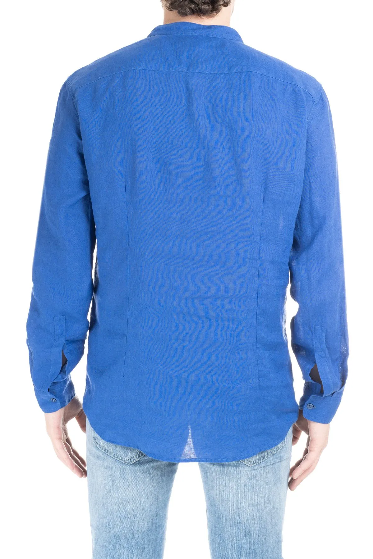 CAMICIA RIANDOLO IN LINO BLU