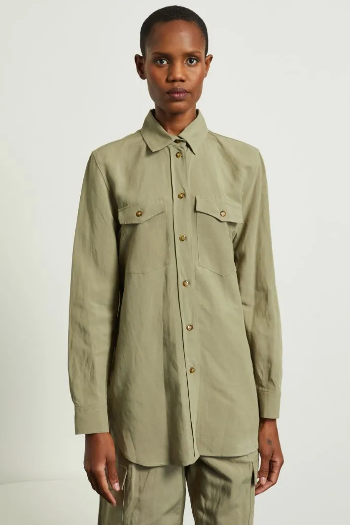 Camicia sahariana in lino