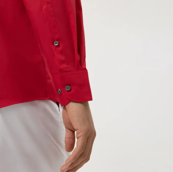 Camicia slim fit rossa olymp level five in cotone stretch