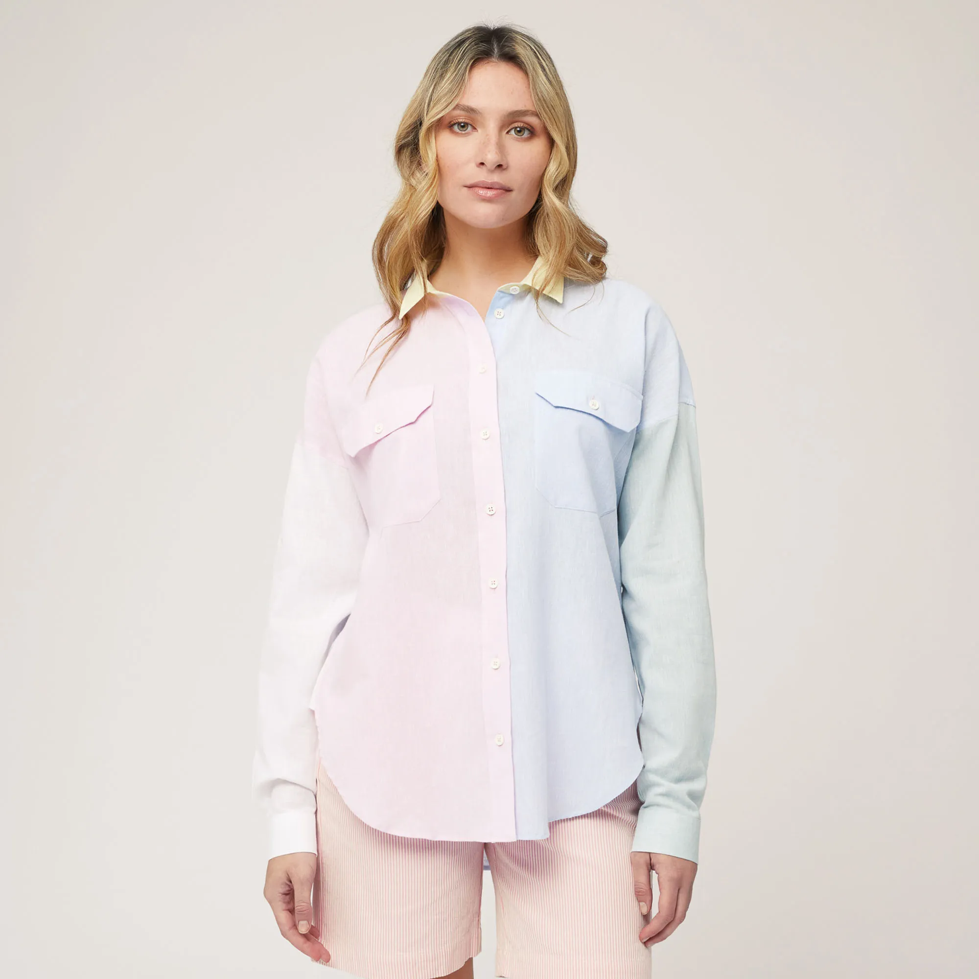 Camicia Sorbetto Cotone E Lino
