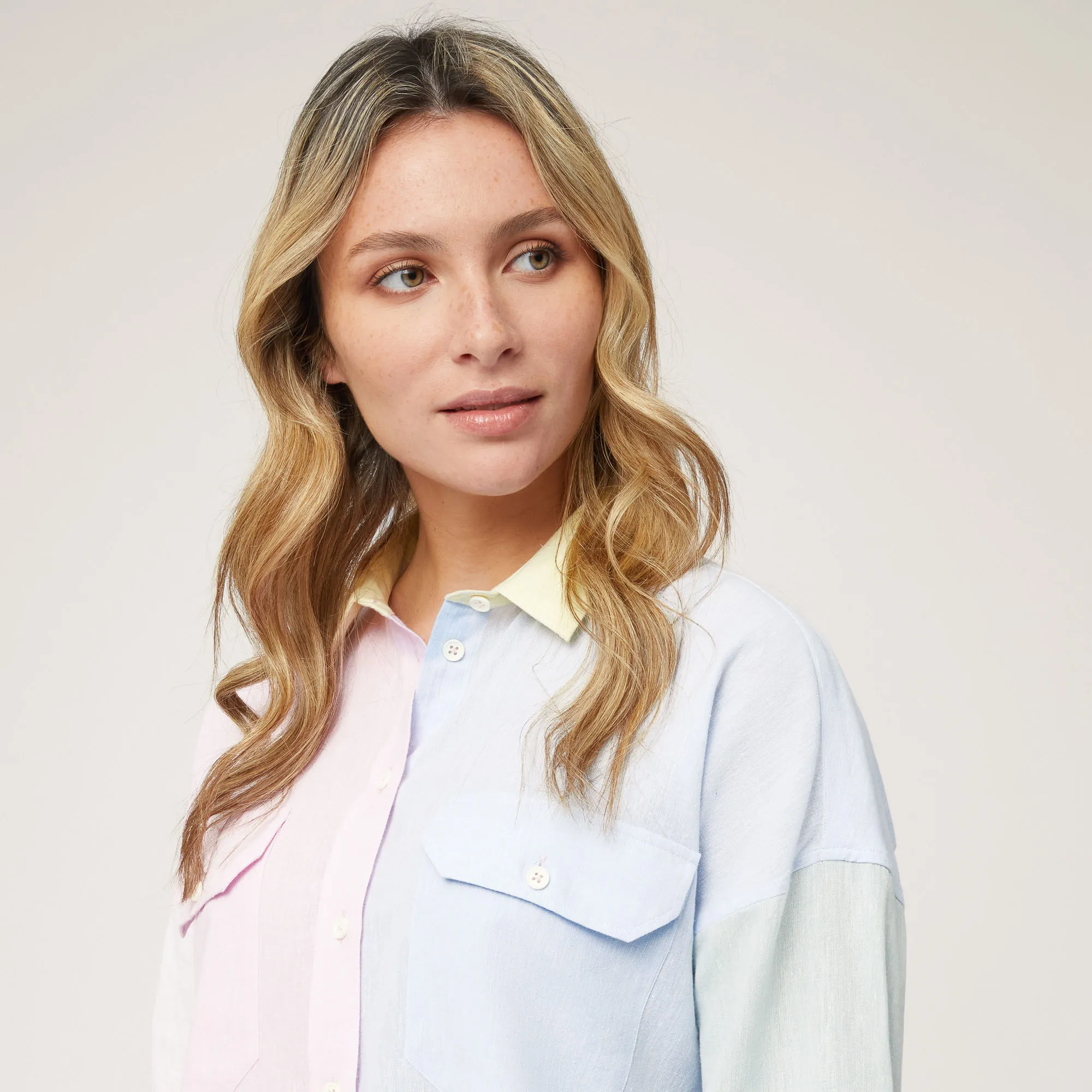 Camicia Sorbetto Cotone E Lino