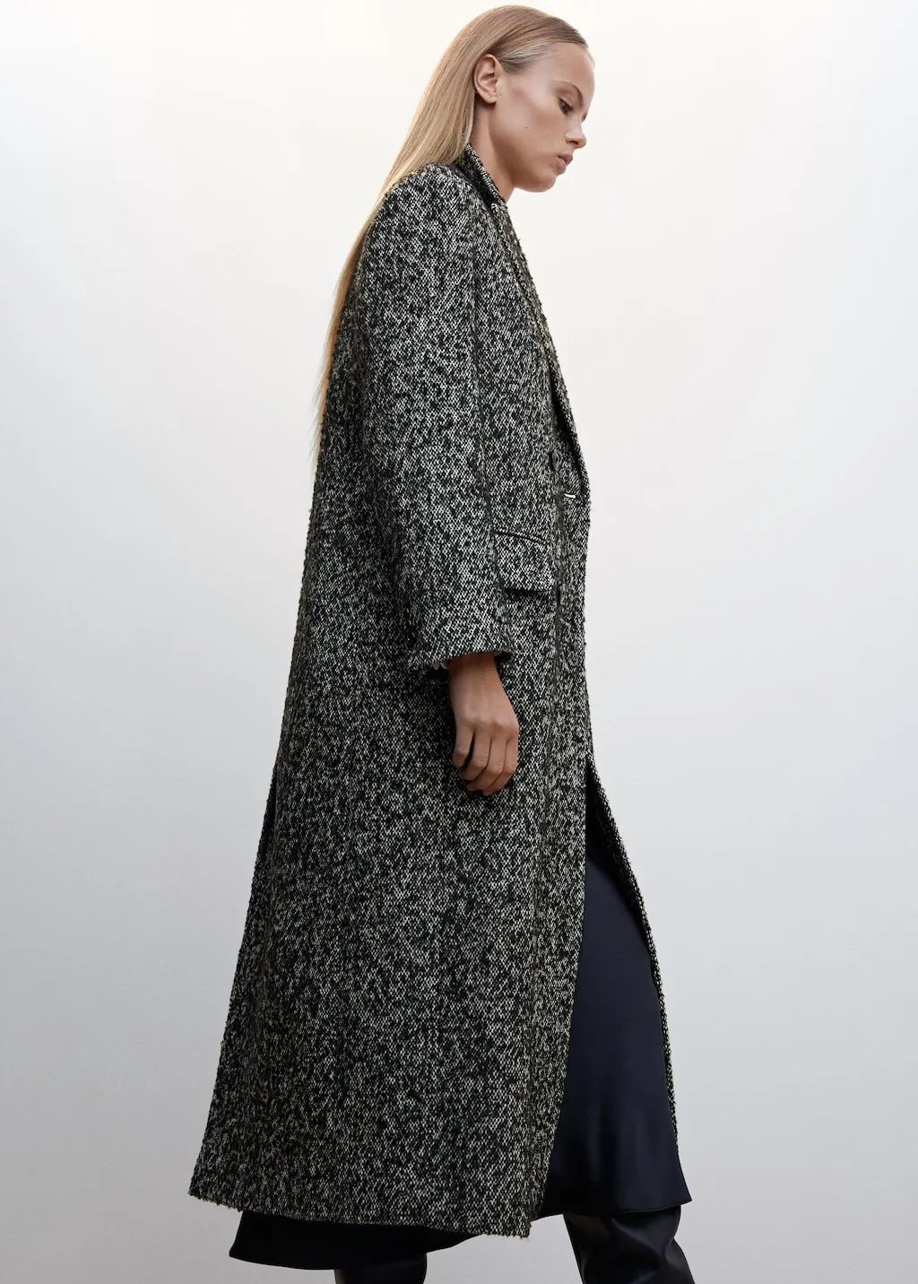 Cappotto incrociato melangiato