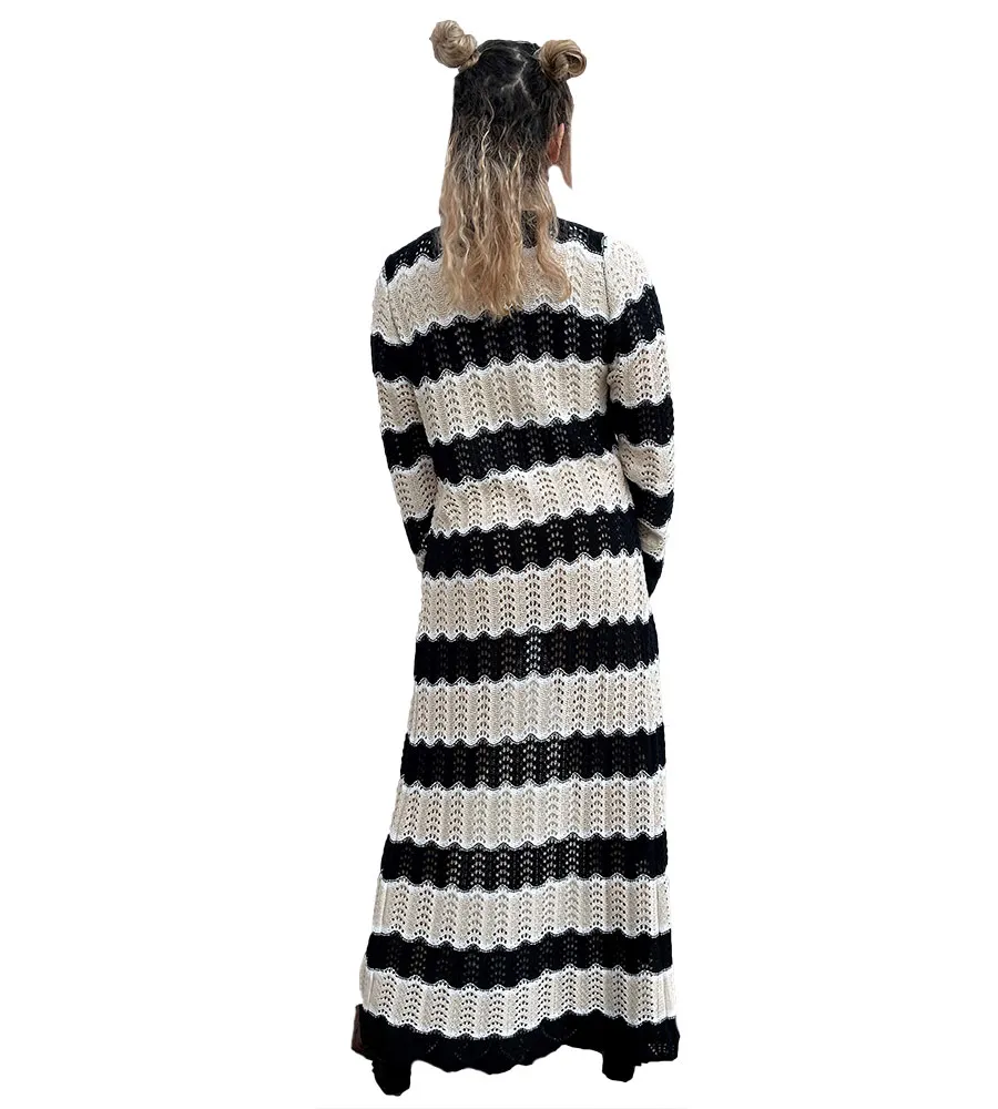 Cardigan Lungo Donna Traforato Kontatto