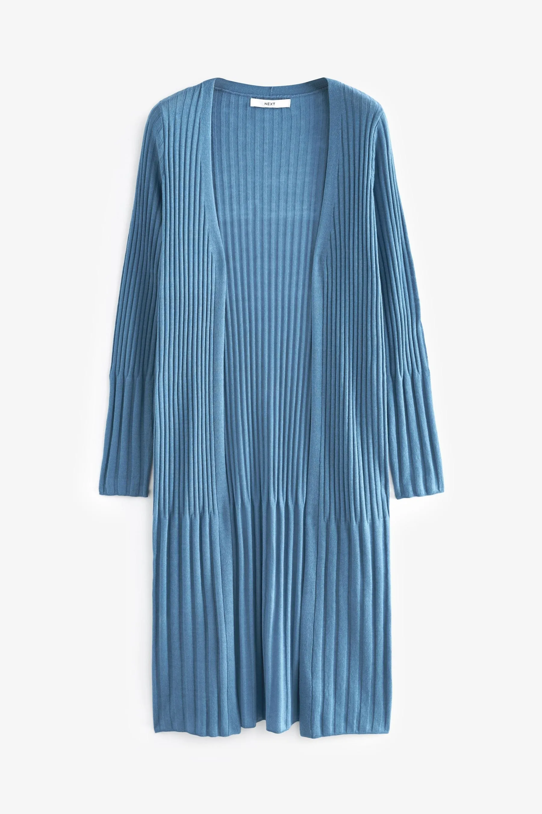 Cardigan lungo in lino a coste
