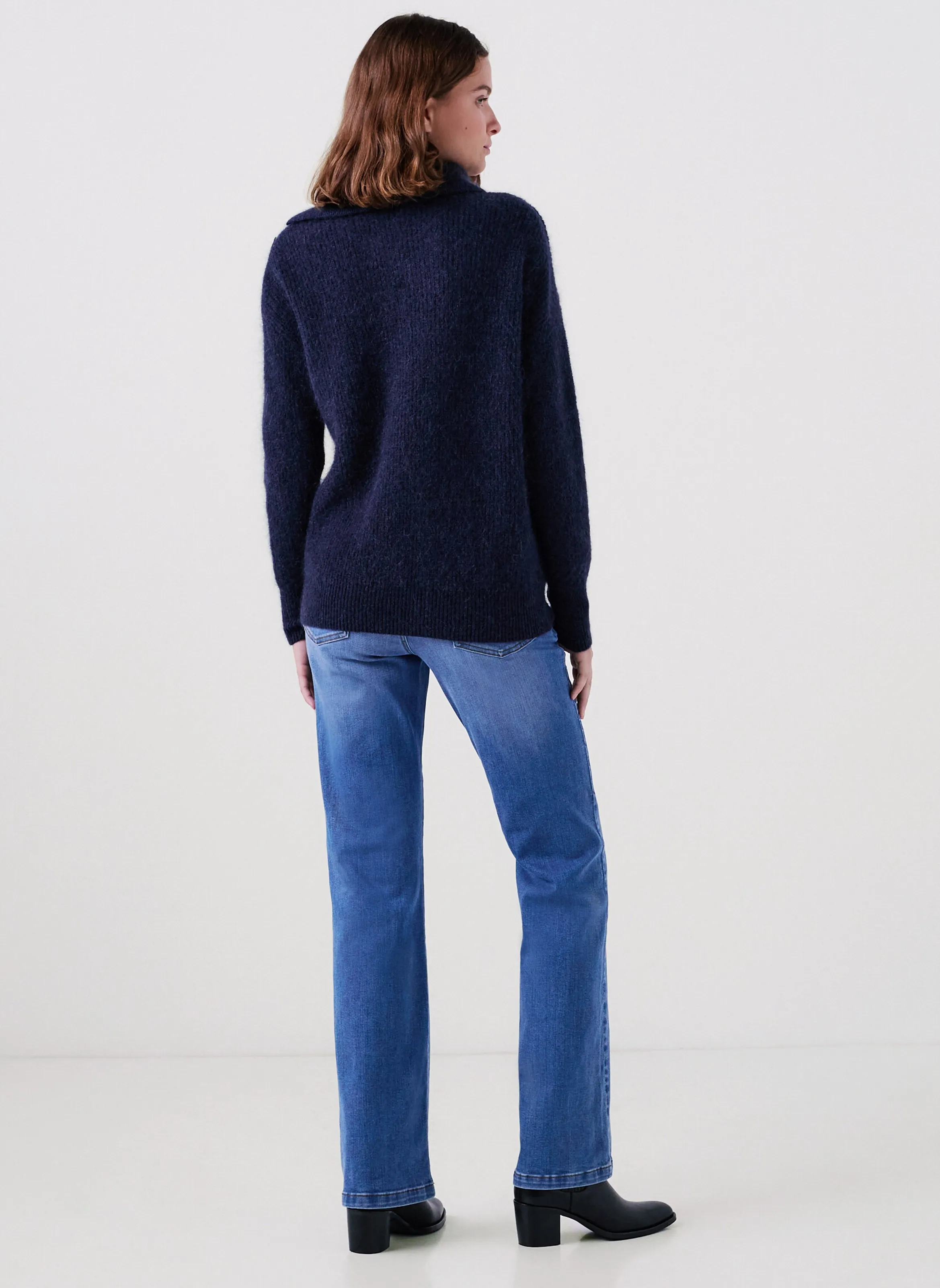  CAROLL   MELKIOR - Maglione ampio con collo asimmetrico in misto lana | Blu