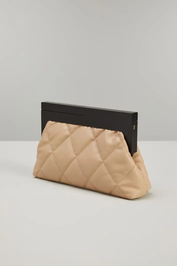 Clutch in similpelle e legno